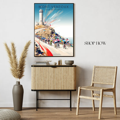 Tour de France Mont Ventoux Print , Tour France Print