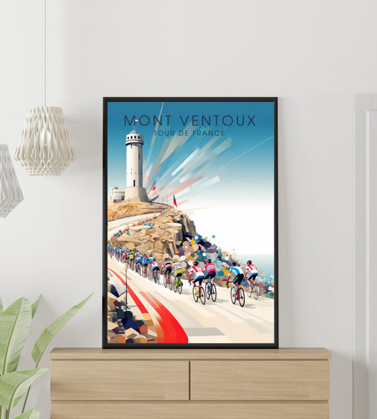 Tour de France Mont Ventoux Print , Tour France Print