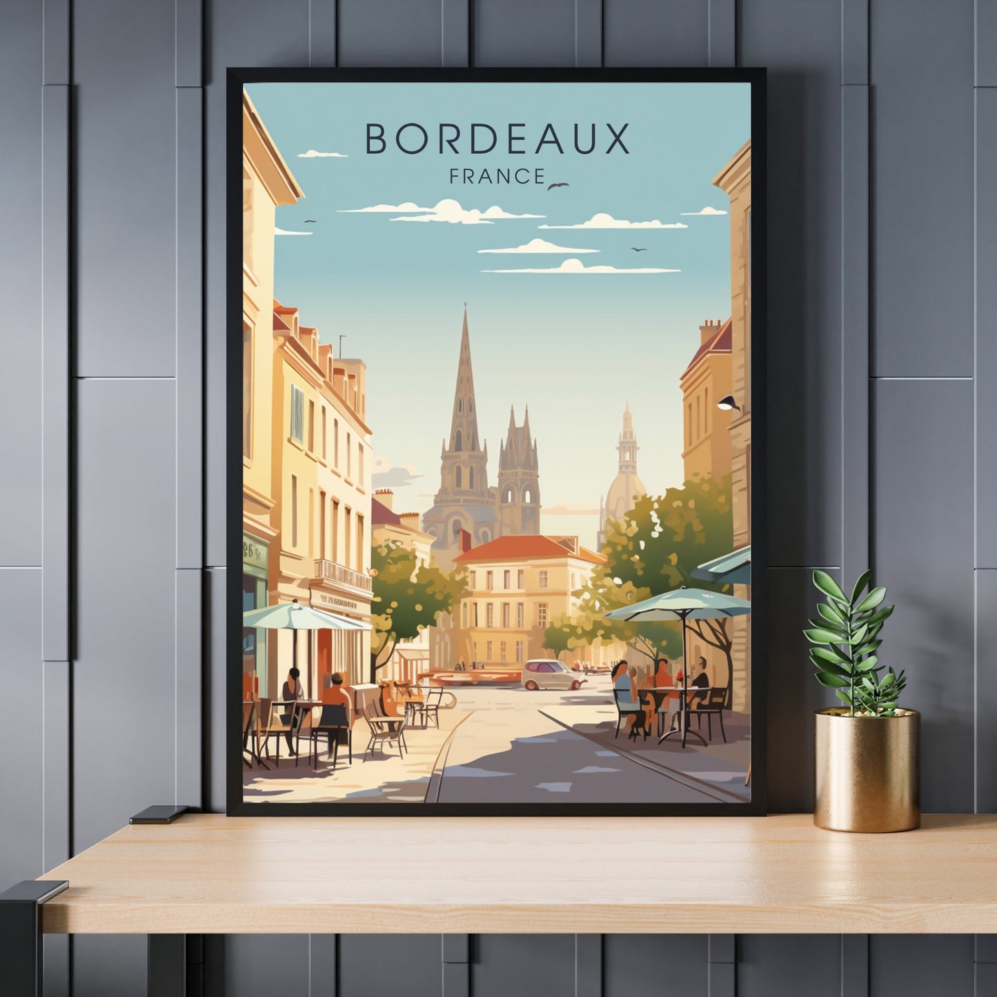 Bordeaux poster, Bordeaux travel printing, France poster, Bordeaux travel poster