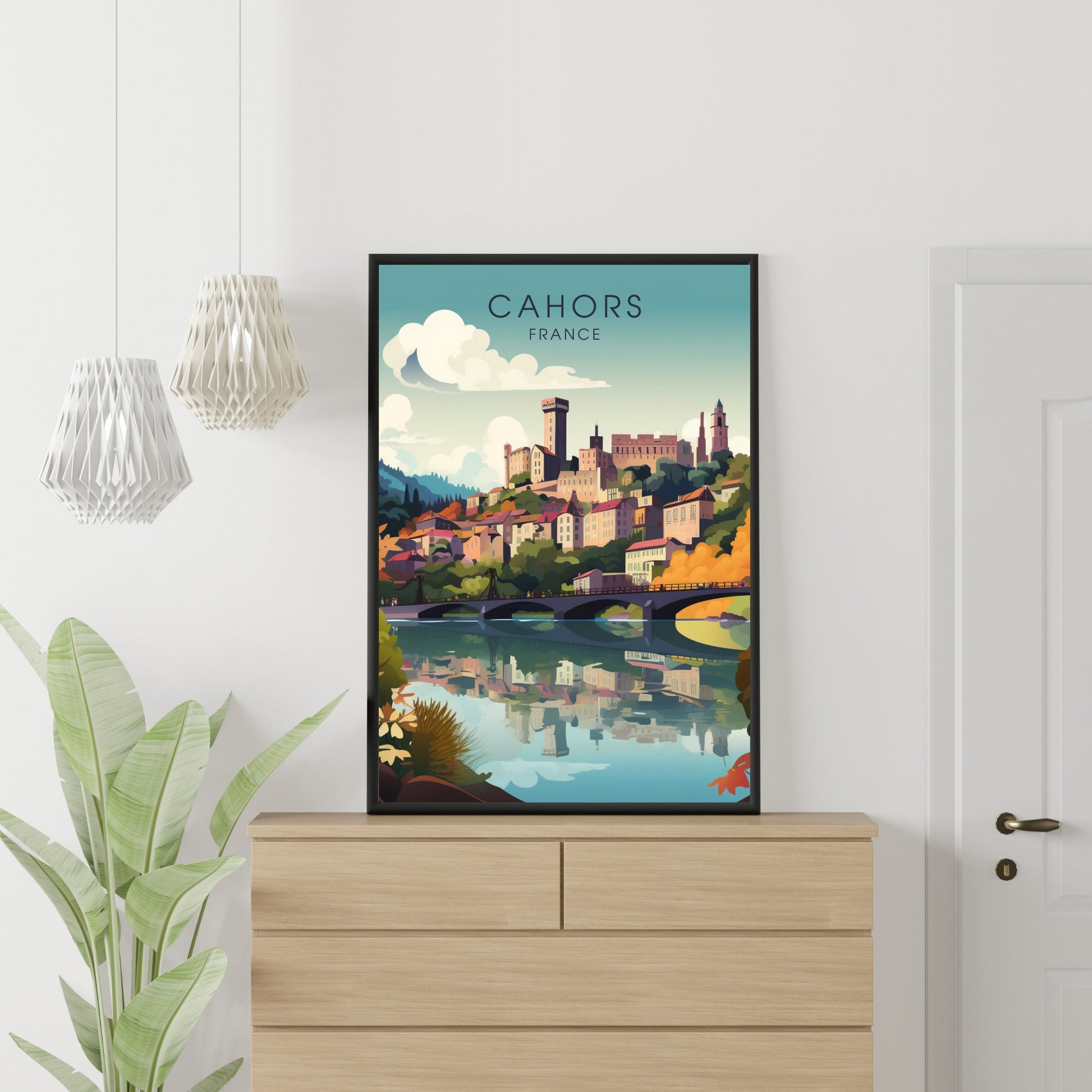 Cahors Poster, Cahors Travel Printing, France Poster, Cahors Travel Poster