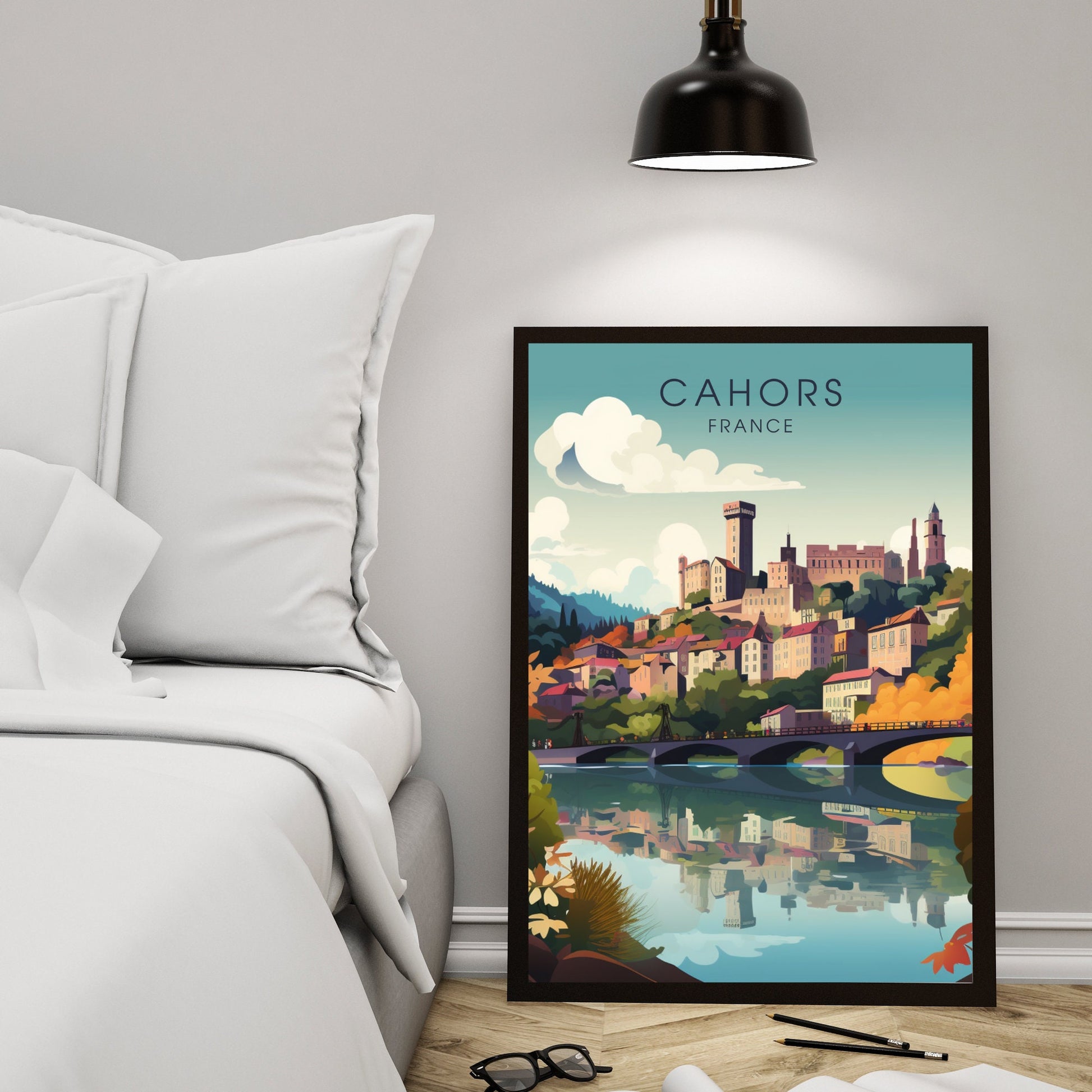 Cahors Poster, Cahors Travel Printing, France Poster, Cahors Travel Poster