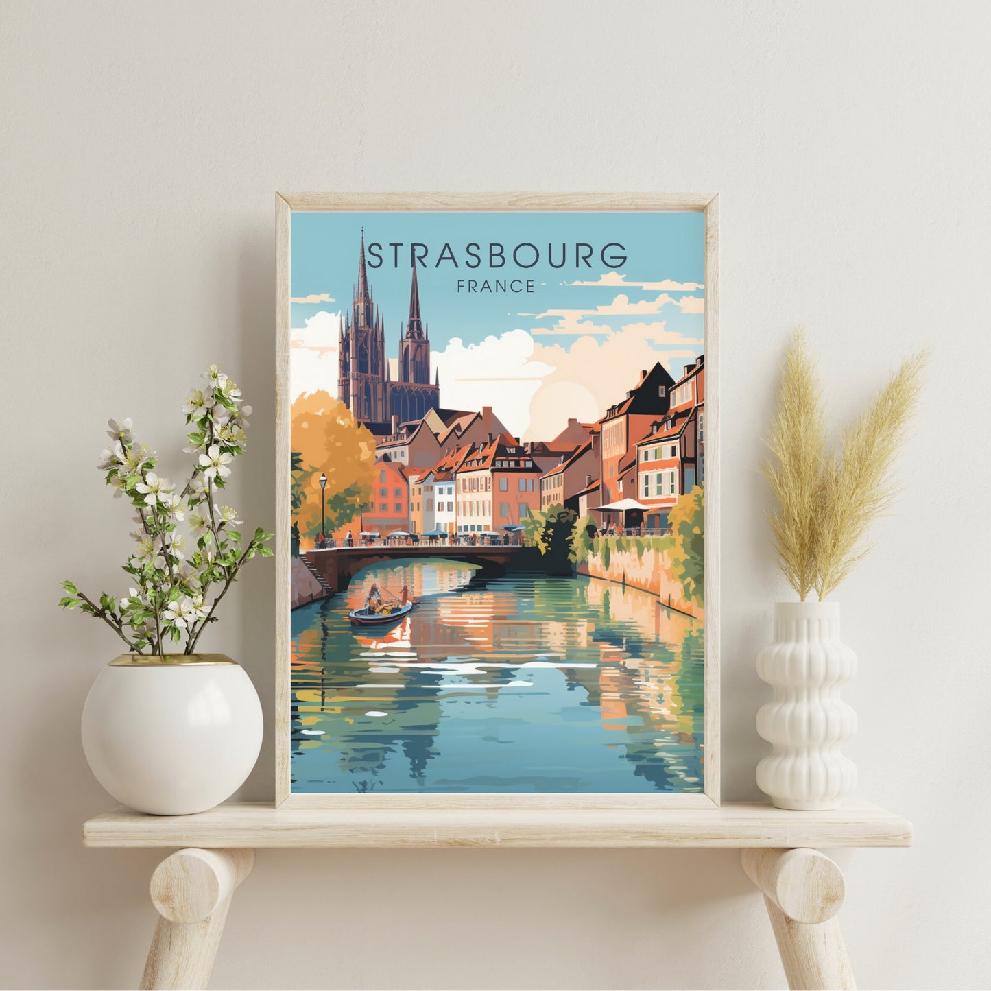 Affiche Strasbourg, affiche de voyage Strasbourg, impression de voyage Strasbourg