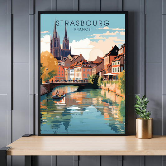 Affiche Strasbourg, affiche de voyage Strasbourg, impression de voyage Strasbourg