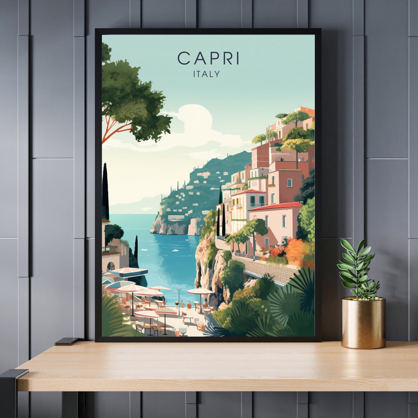 Capri Poster | Wall Art Italy | travel Poster Capri