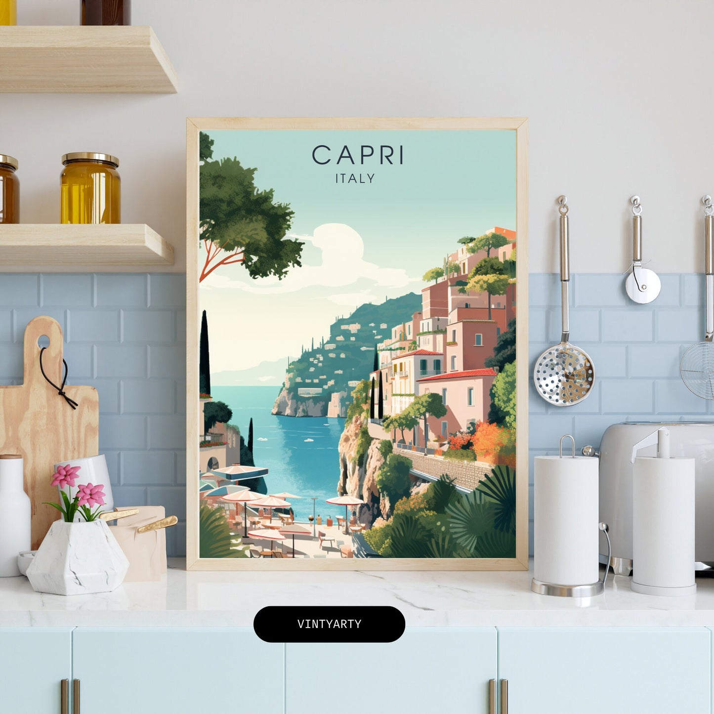 Capri Poster | Wall Art Italy | travel Poster Capri