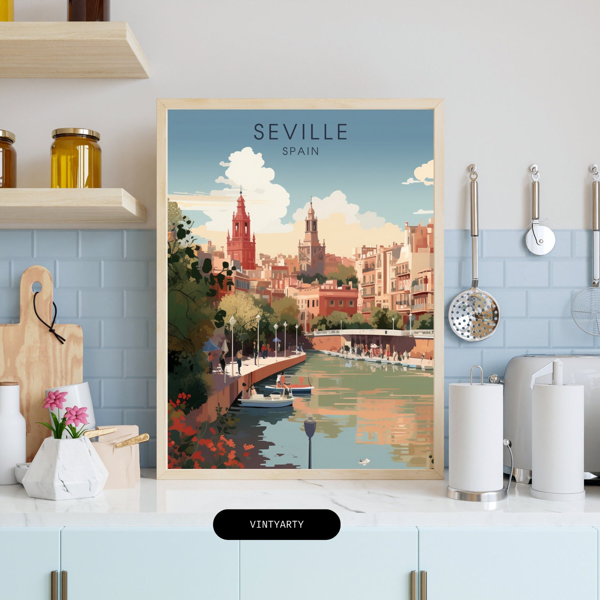 Seville Poster | Seville Travel Print | Digital Download | Andalusia poster