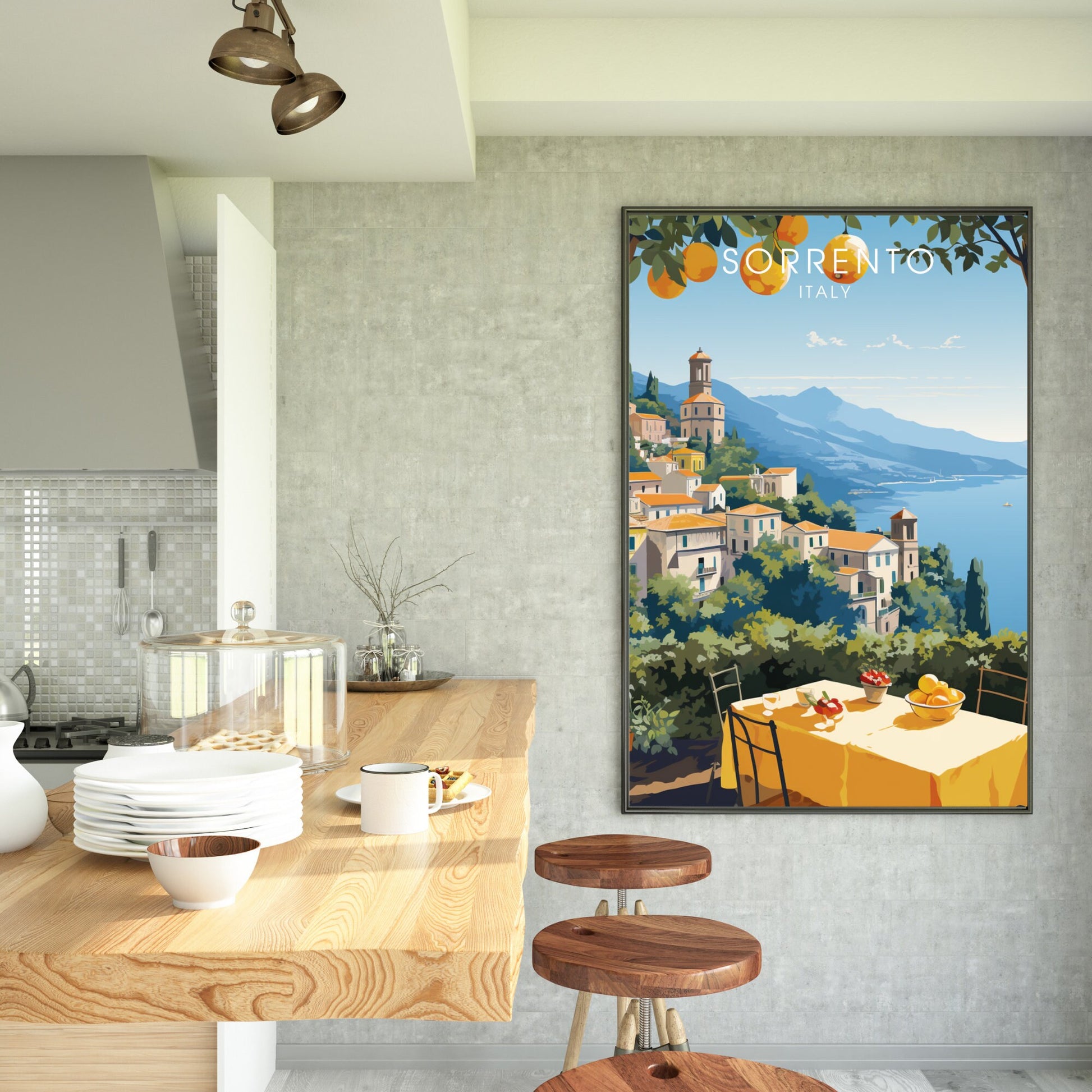 Amalfi Italy Poster Set, Sorrento Lemon Amalfi