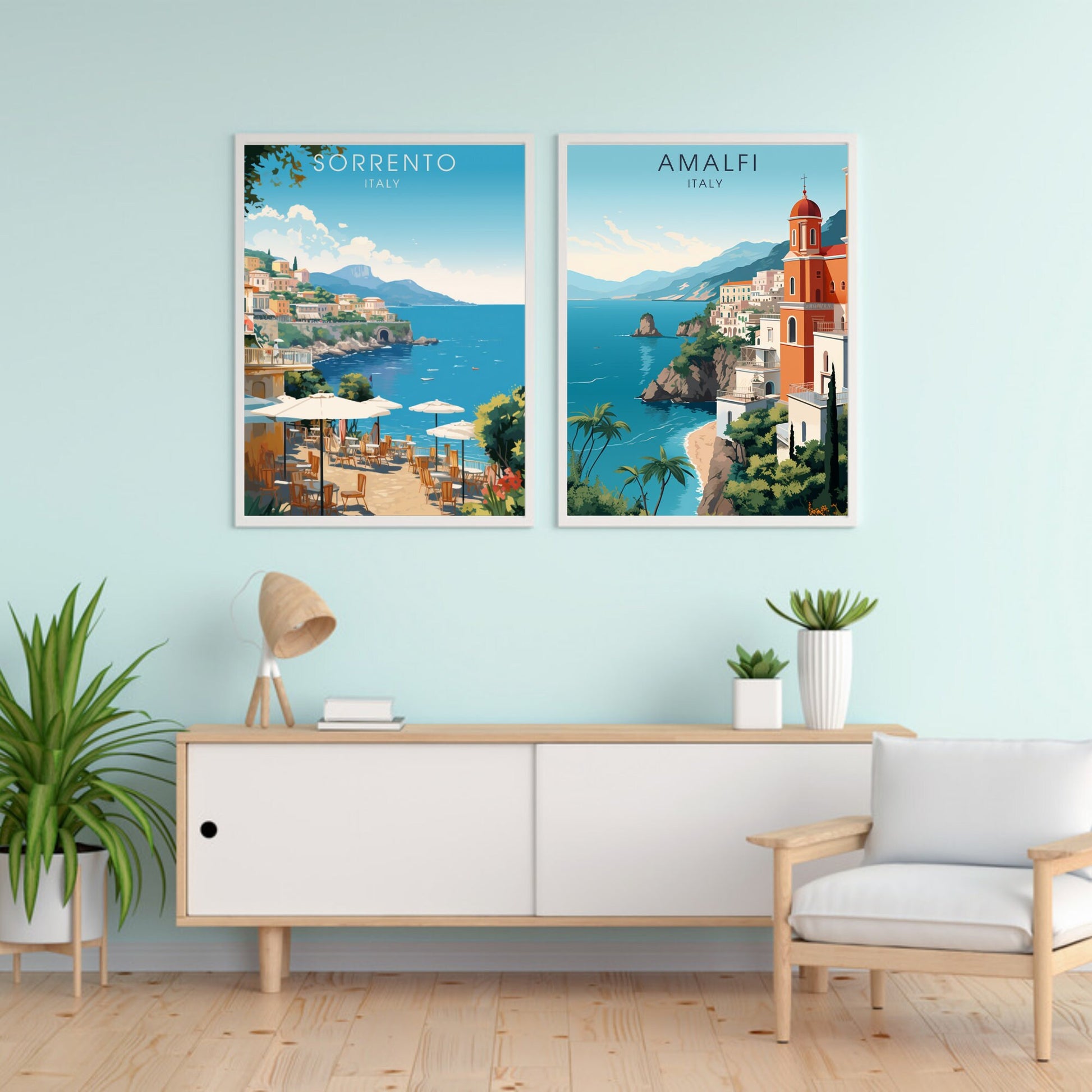 Amalfi Italy Poster Set, Sorrento Lemon Amalfi