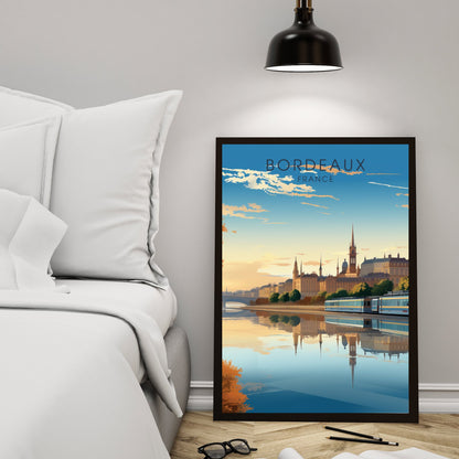 Bordeaux poster, Bordeaux travel printing, France poster, Bordeaux travel poster, La Garonne