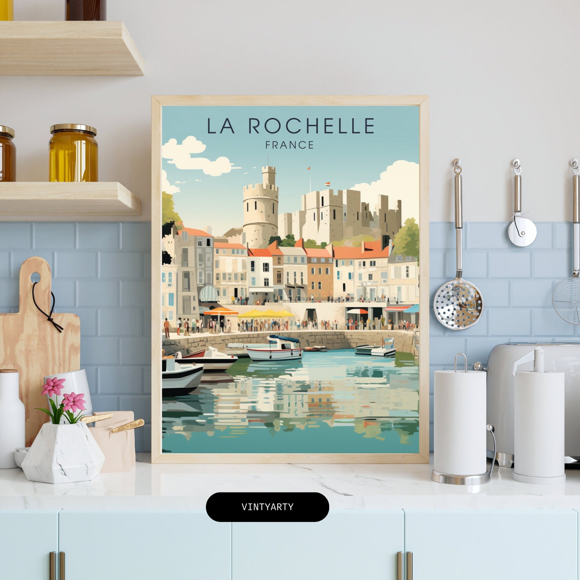 Affiche La Rochelle, impression de voyage La Rochelle, affiche de voyage La Rochelle