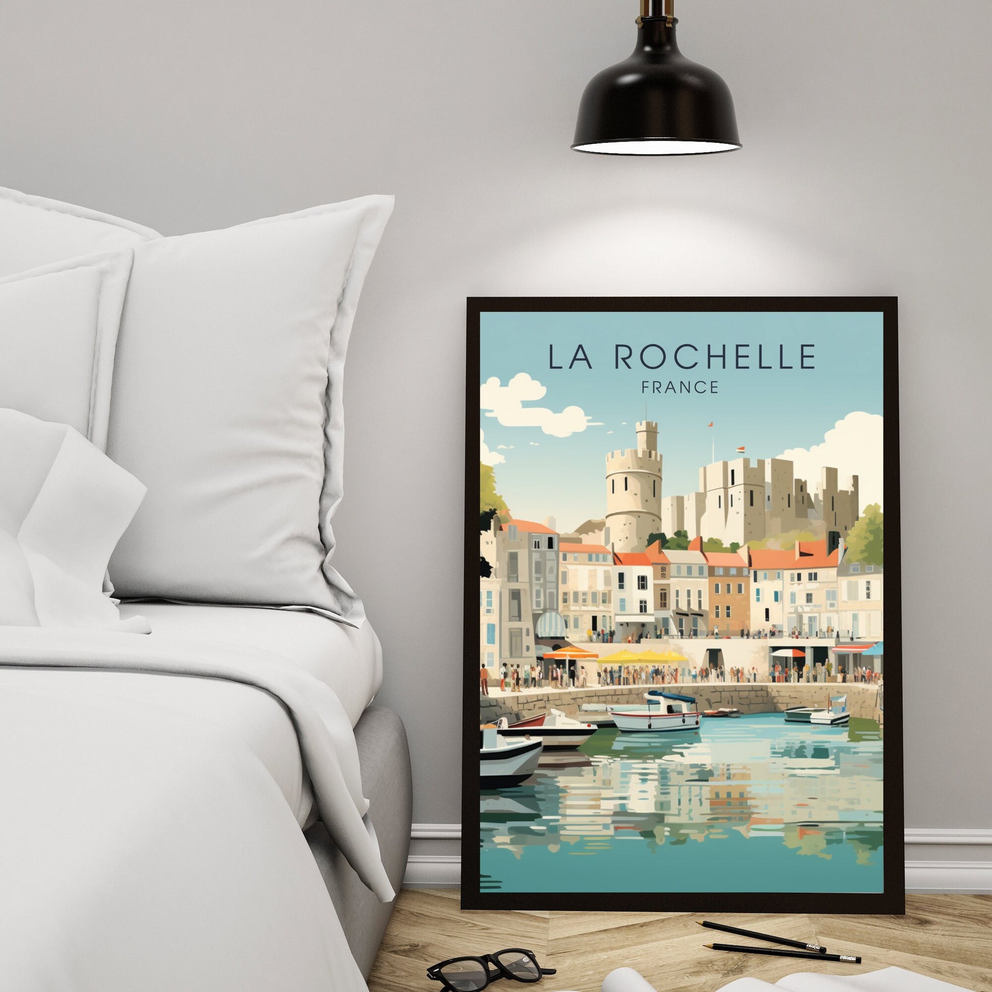 Affiche La Rochelle, impression de voyage La Rochelle, affiche de voyage La Rochelle