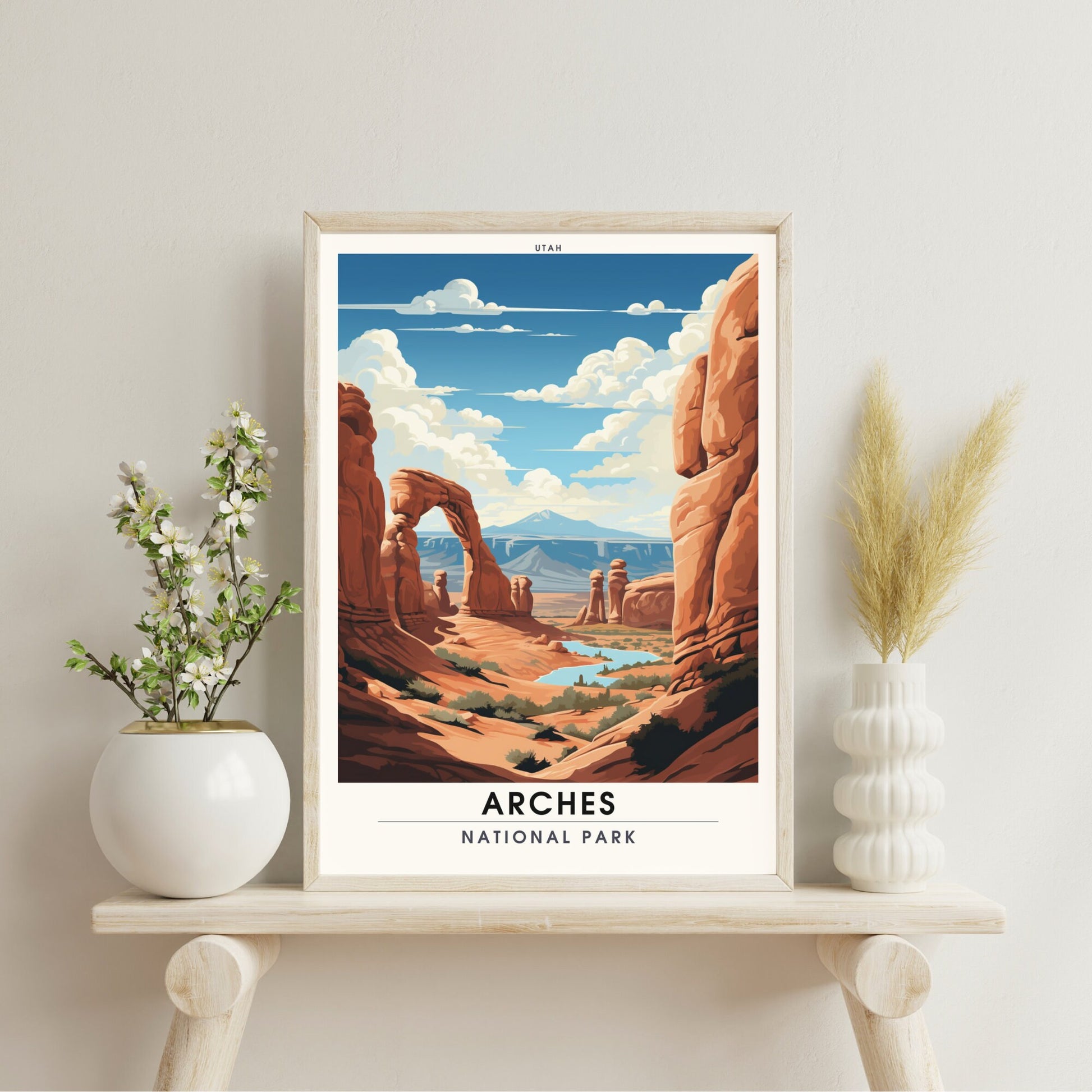 Arches National Park Print | US National Parks Print | National Parks Poster