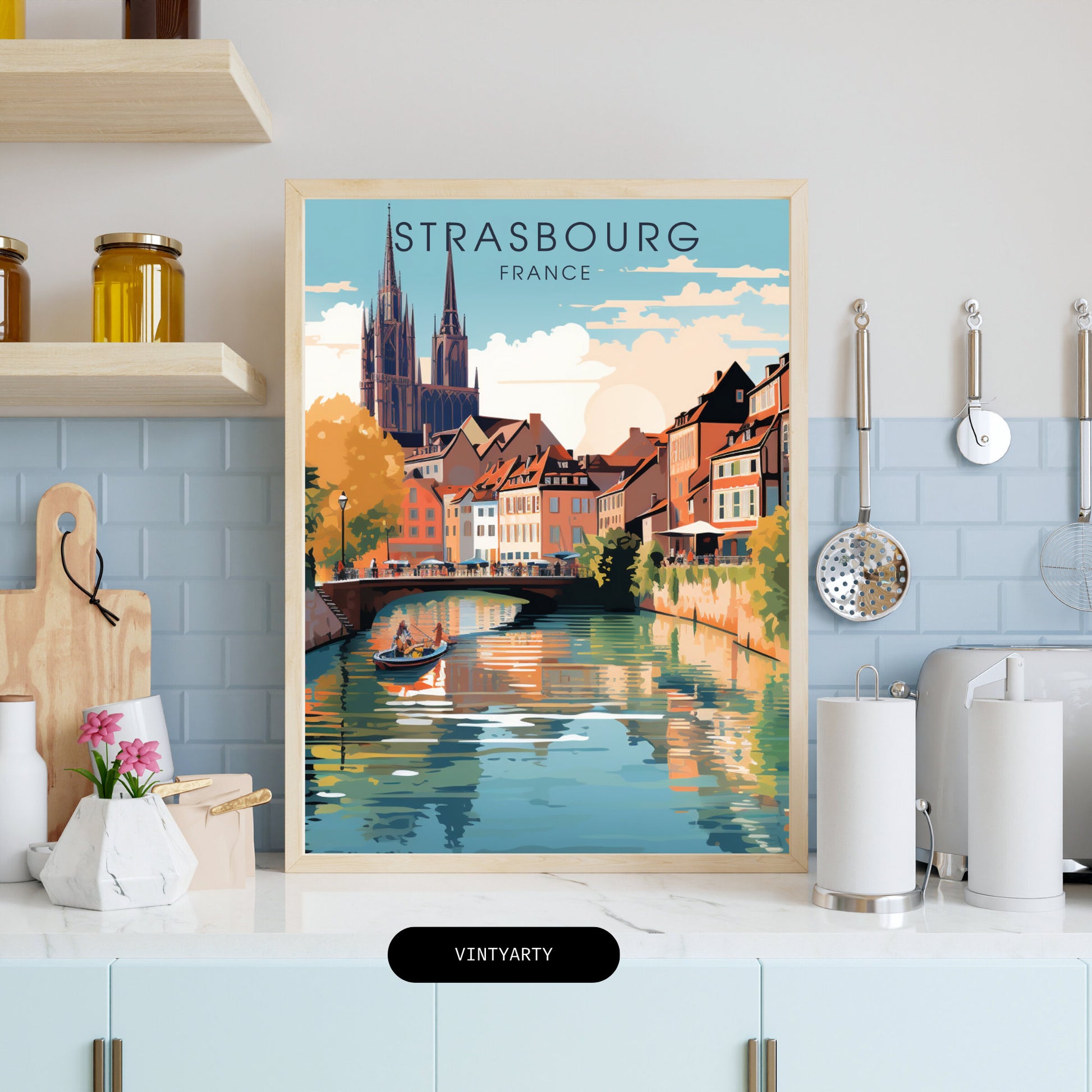 Affiche Strasbourg, affiche de voyage Strasbourg, impression de voyage Strasbourg