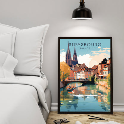 Affiche Strasbourg, affiche de voyage Strasbourg, impression de voyage Strasbourg