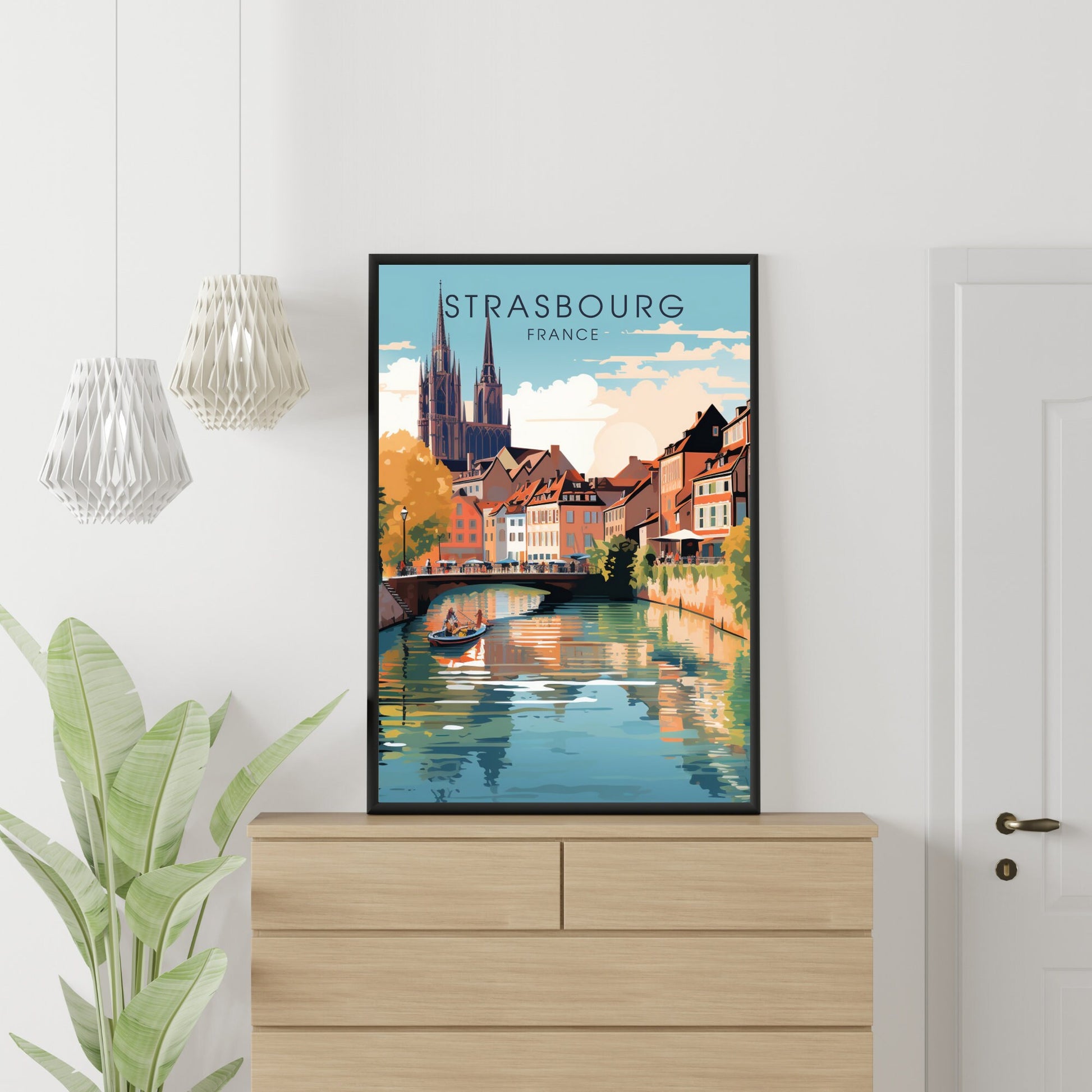 Affiche Strasbourg, affiche de voyage Strasbourg, impression de voyage Strasbourg