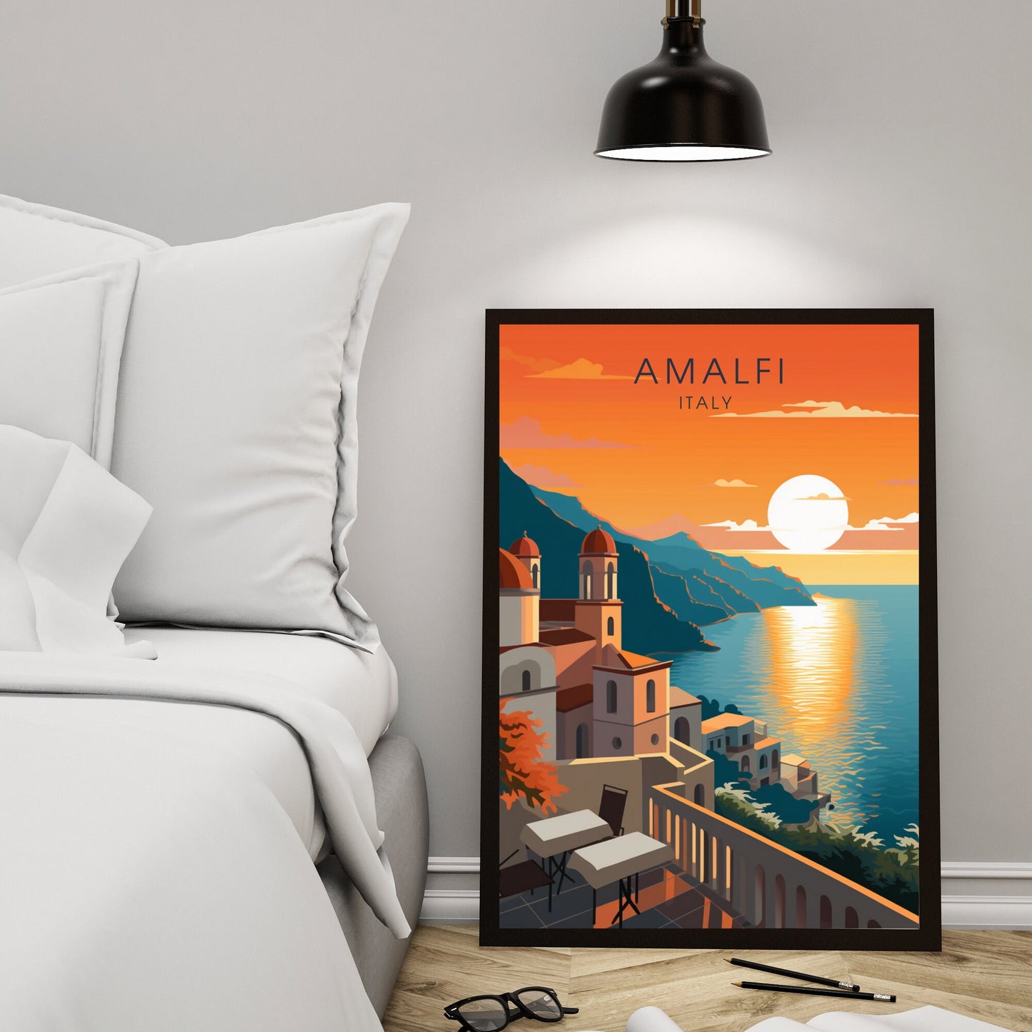 Amalfi Italy Poster Set, Sorrento Lemon Amalfi