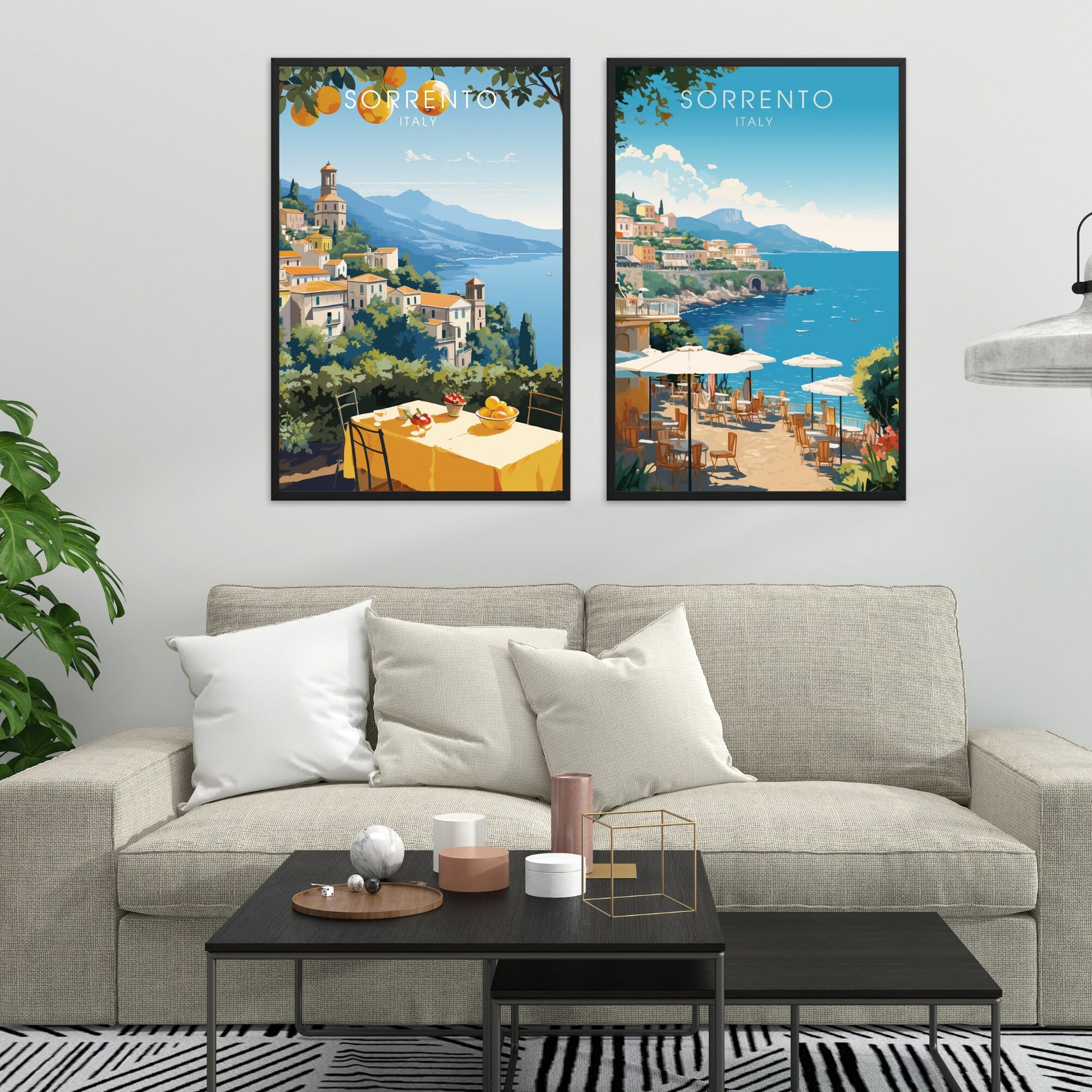 Amalfi Italy Poster Set, Sorrento Lemon Amalfi