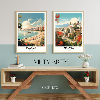 Impression Malaga | Impression de voyage Malaga | Affiche Malaga