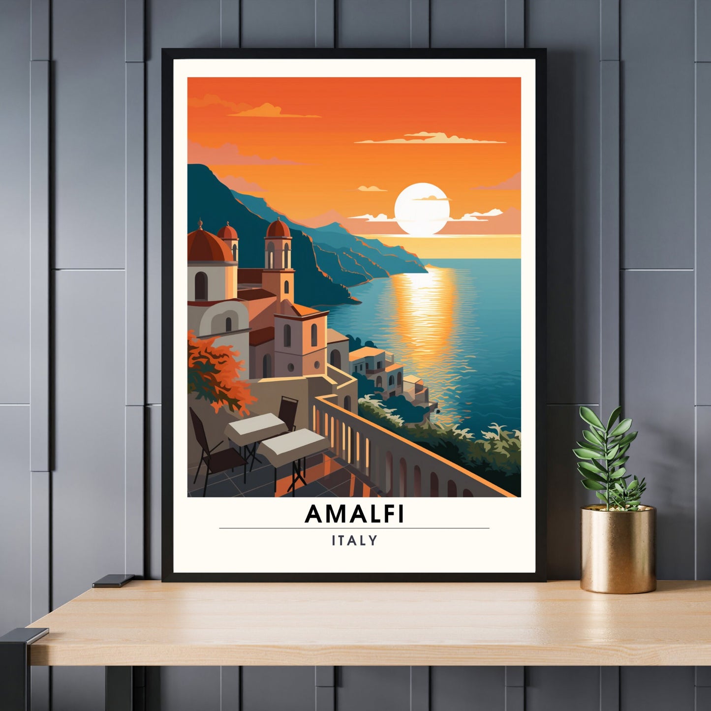 Impression Amalfi | Poster de voyage Amalfi | impression Côte amalfitaine, Italie