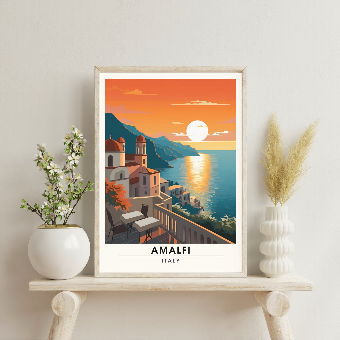 Impression Amalfi | Poster de voyage Amalfi | impression Côte amalfitaine, Italie