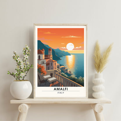 Impression Amalfi | Poster de voyage Amalfi | impression Côte amalfitaine, Italie