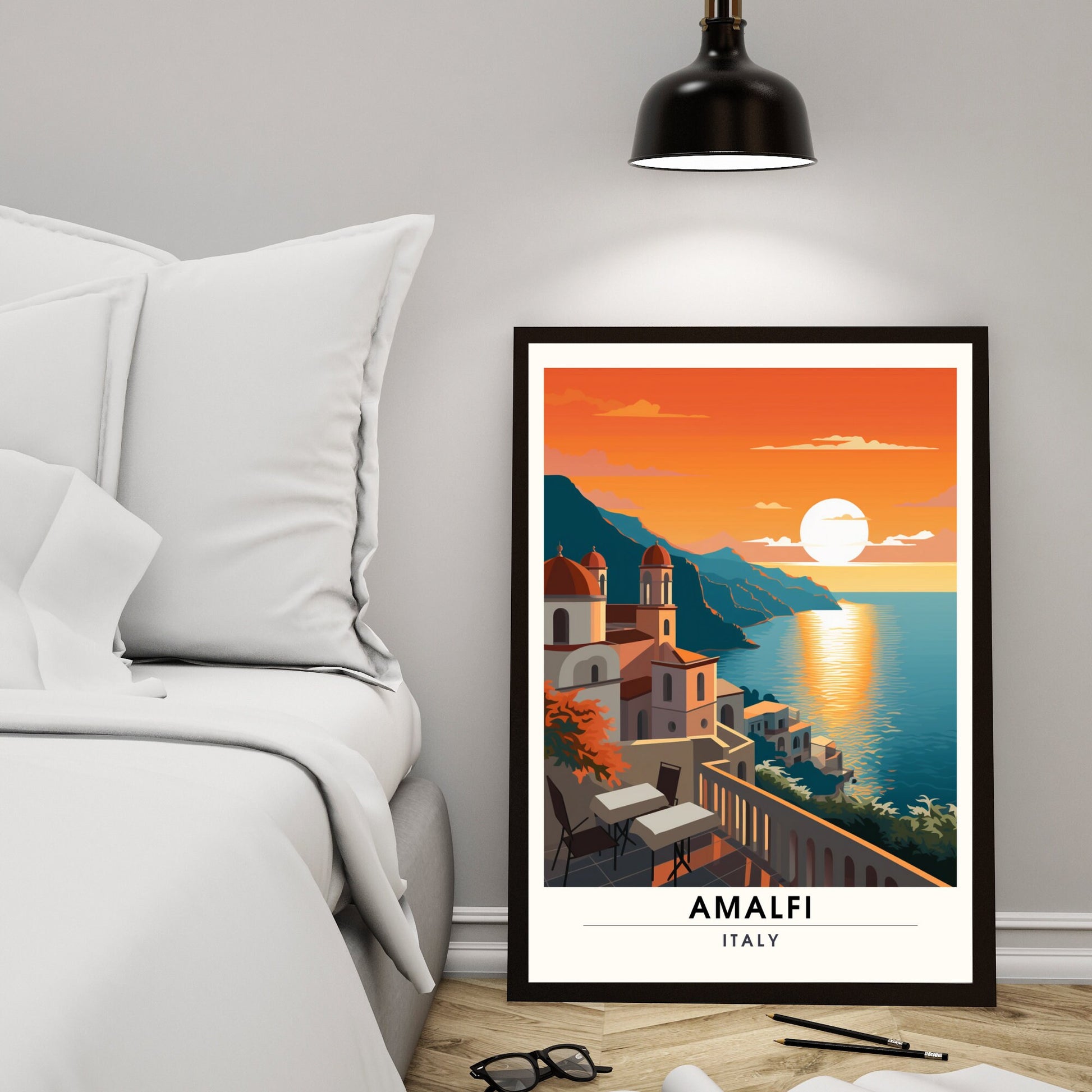 Impression Amalfi | Poster de voyage Amalfi | impression Côte amalfitaine, Italie