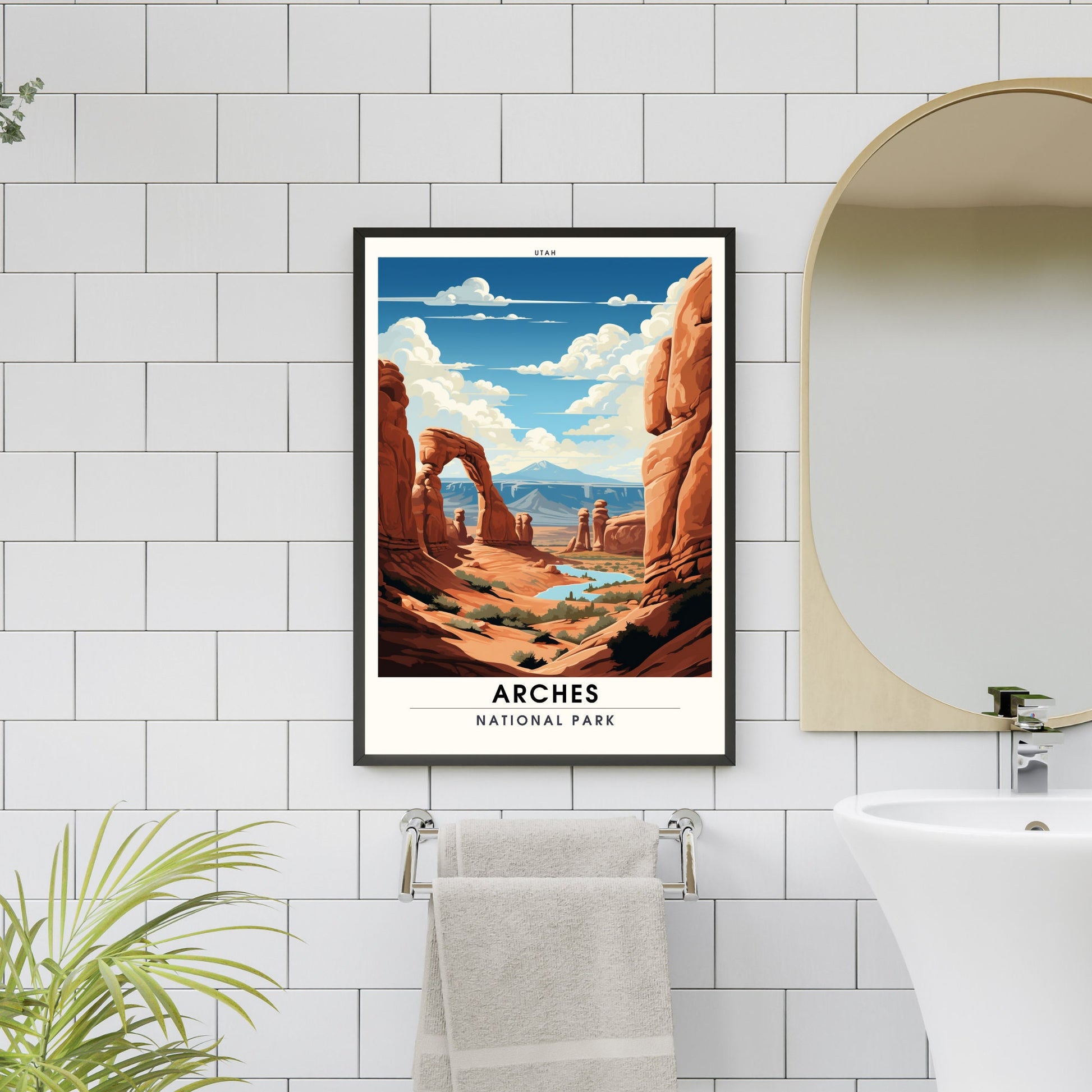 Arches National Park Print | US National Parks Print | National Parks Poster