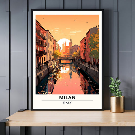 Impression Milan | Poster de voyage Milan | Navigli Milan