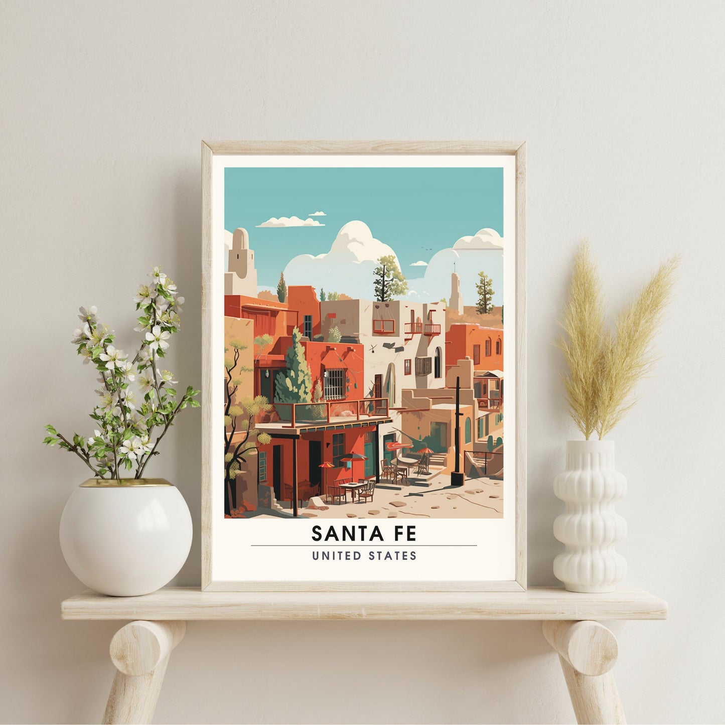 Impression Santa Fe | Impression de voyage Santa Fe | Poster Nouveau Mexique