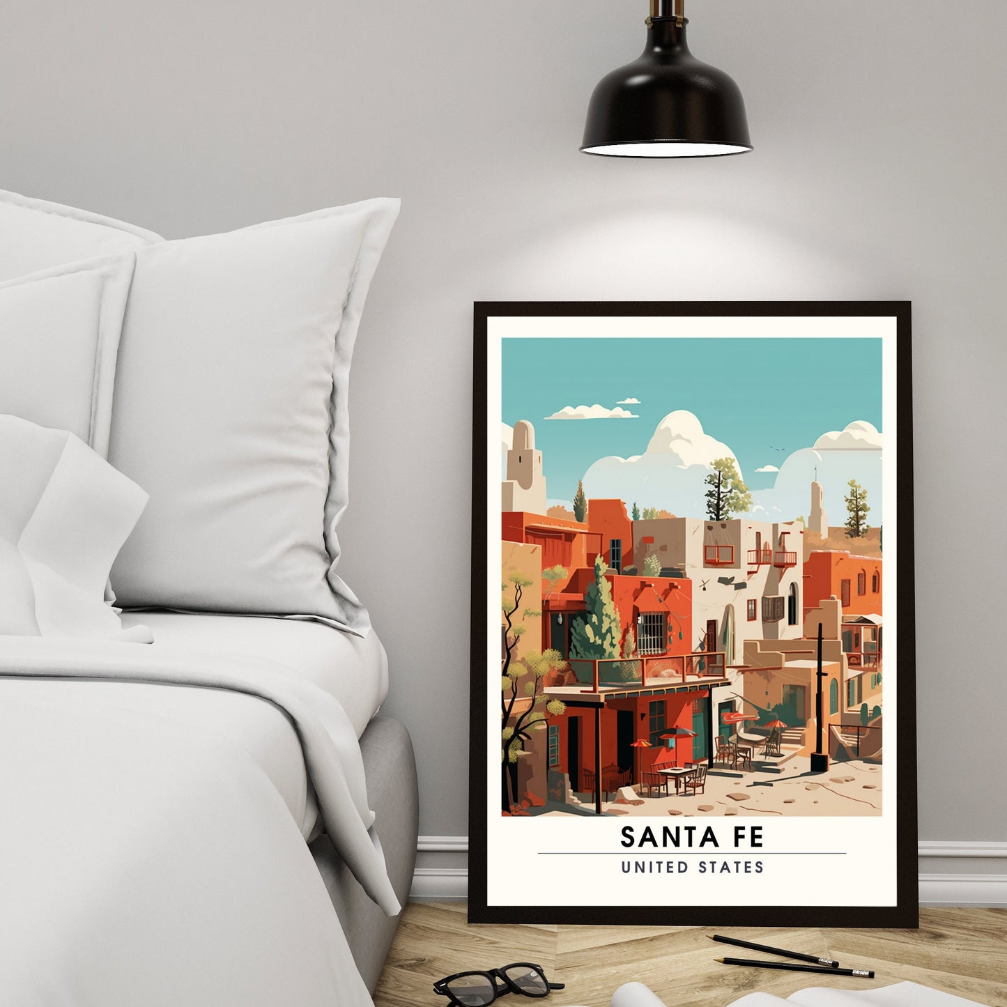 Impression Santa Fe | Impression de voyage Santa Fe | Poster Nouveau Mexique