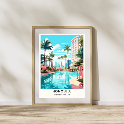 Impression Honolulu | Impression de voyage Honolulu | Poster Hawaï