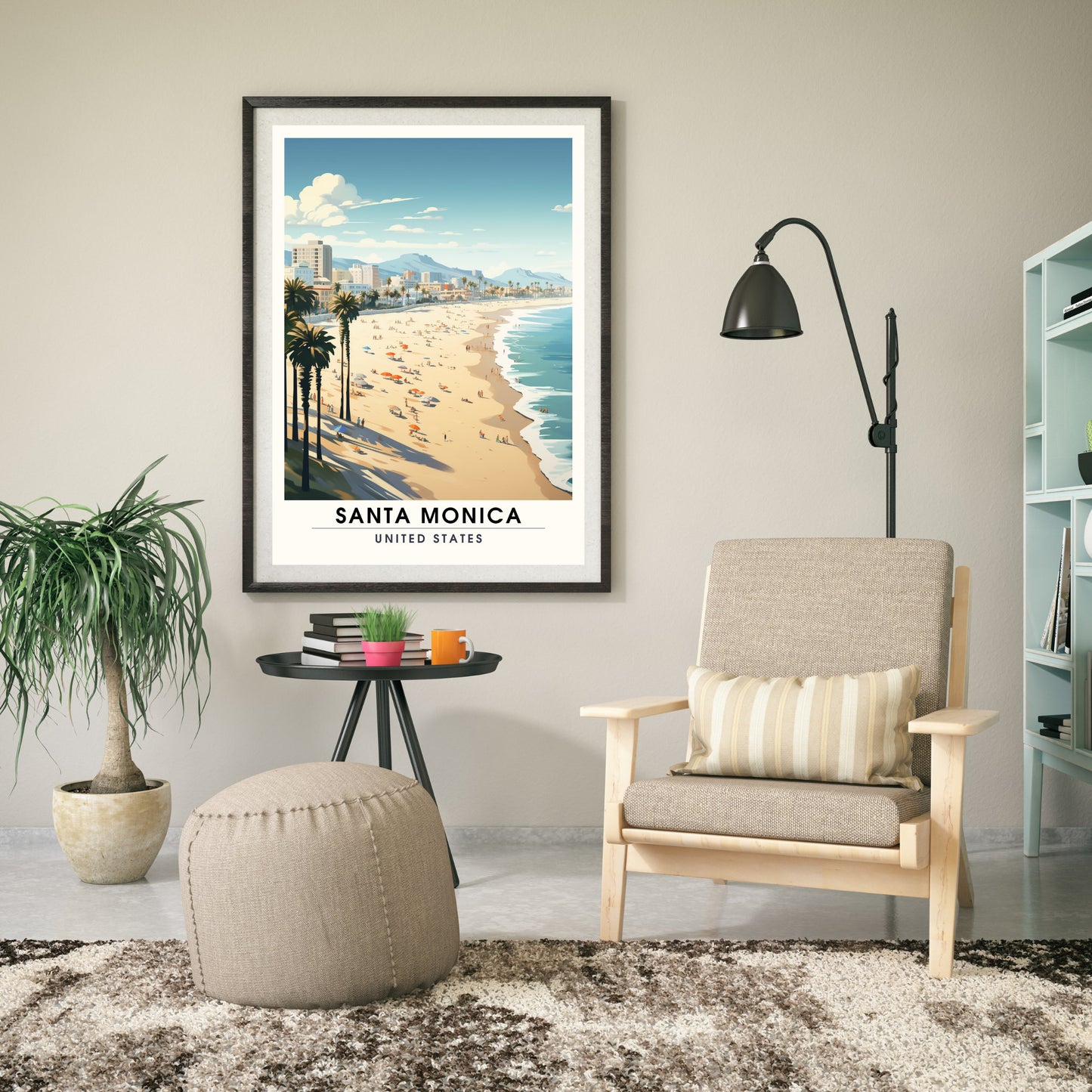 Impression Santa Monica Beach | Impression de voyage Santa Monica Beach | poster cote est