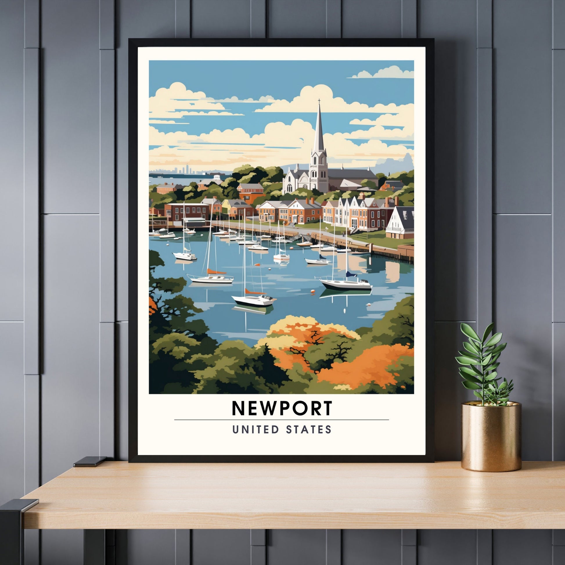 Impression Newport | Impression de voyage Newport | Poster Rhode Island