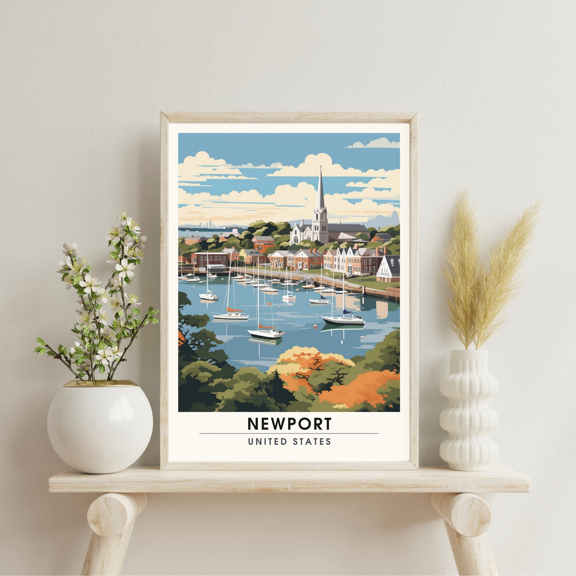 Impression Newport | Impression de voyage Newport | Poster Rhode Island