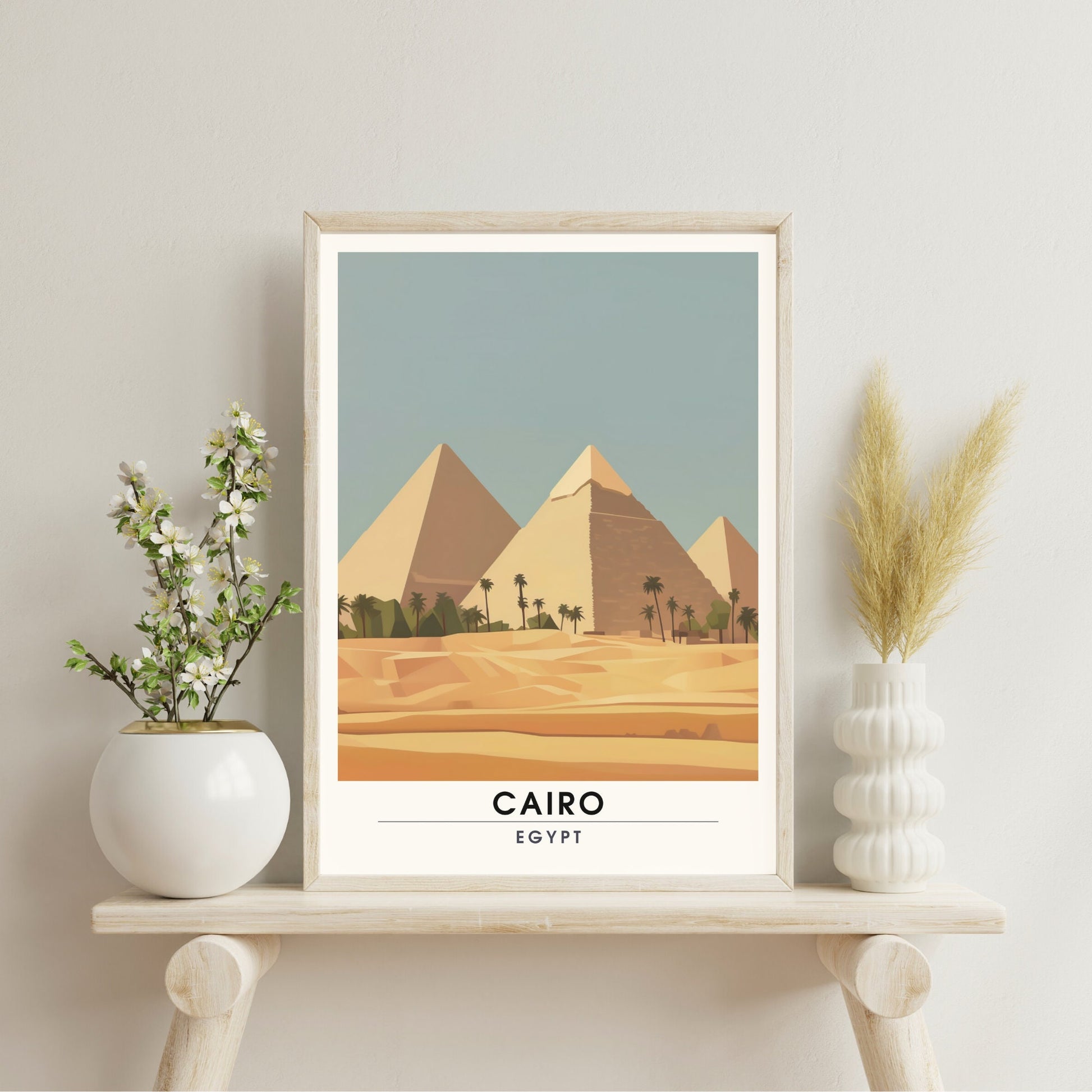 Impression Le Caire, Egypte | Impression de voyage Le Caire, Egypte | Affiche les Pyramides