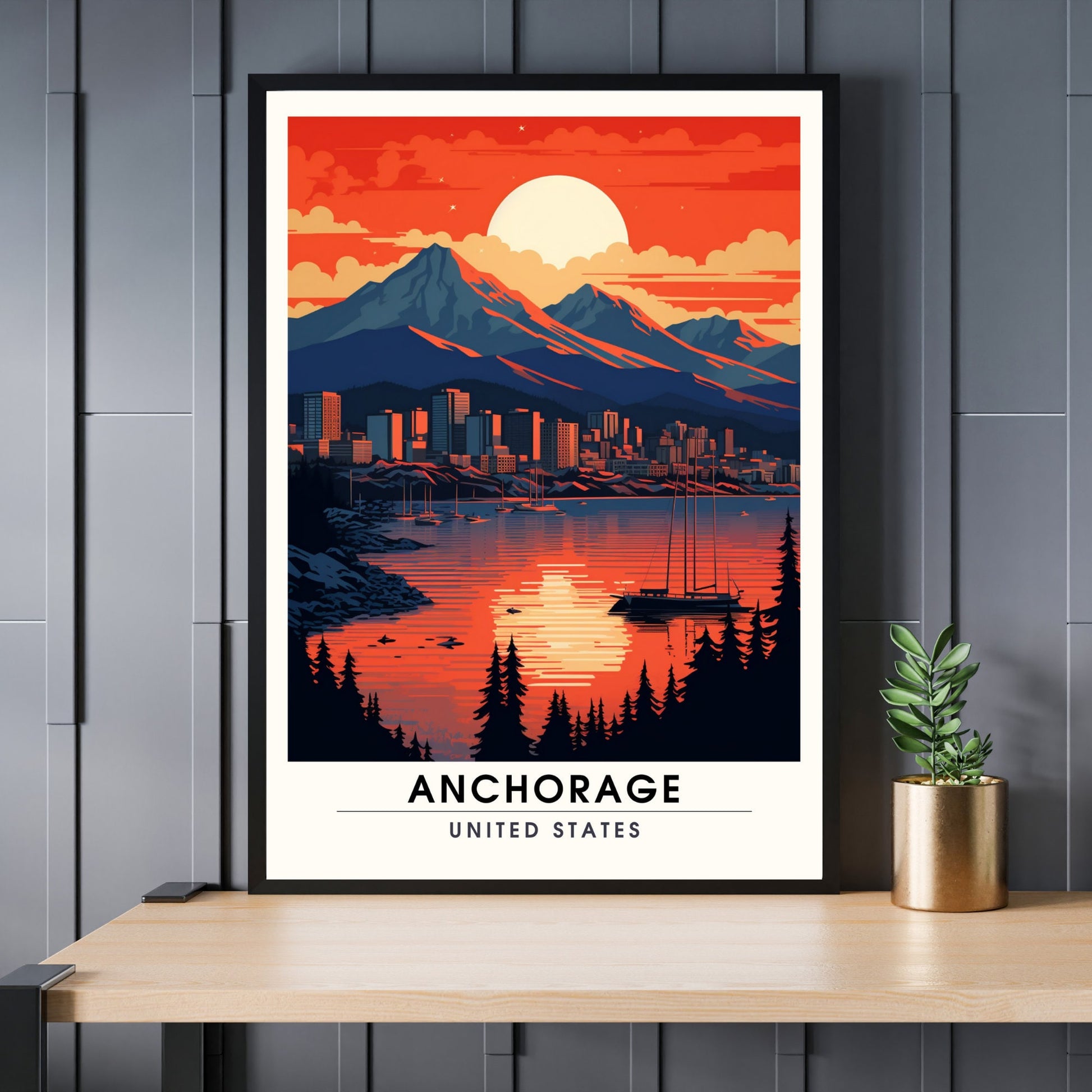 Impression Anchorage | Impression de voyage Anchorage | Poster Alaska