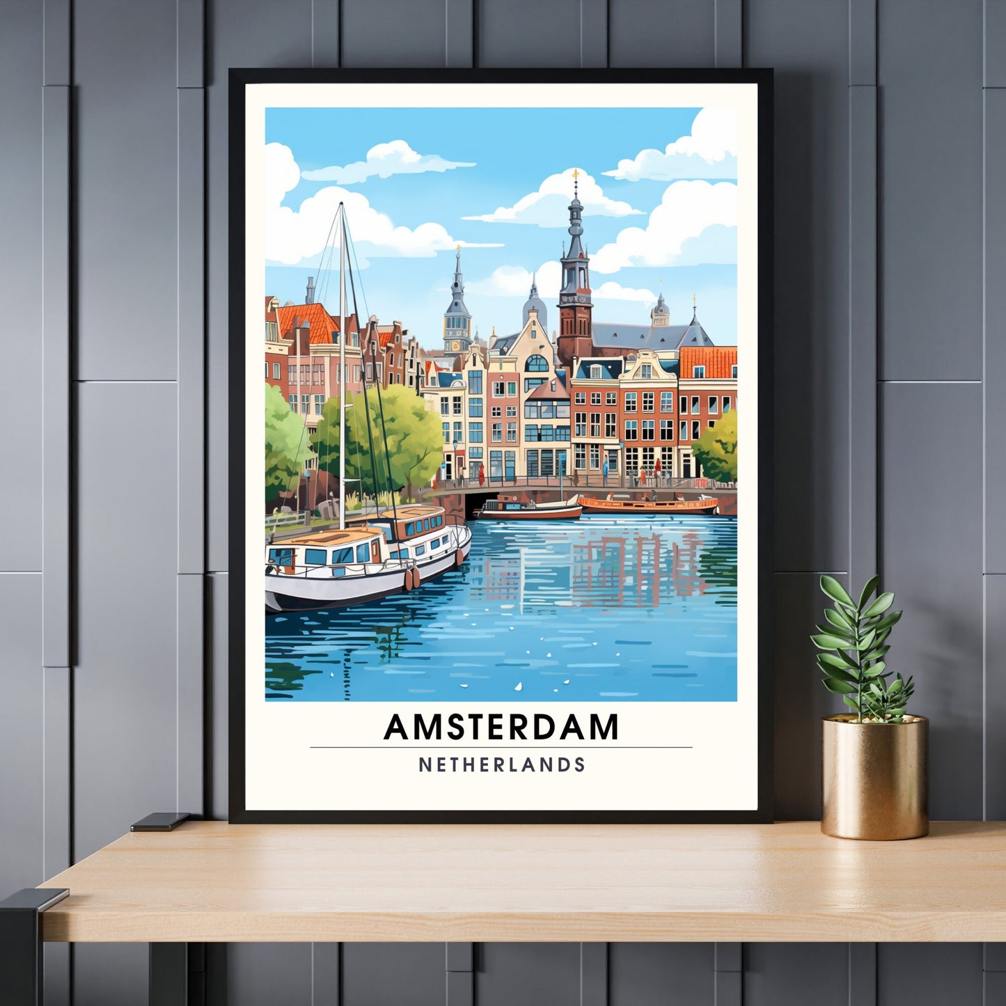 Impression Amsterdam | Impression de voyage Amsterdam | Poster Pays Bas