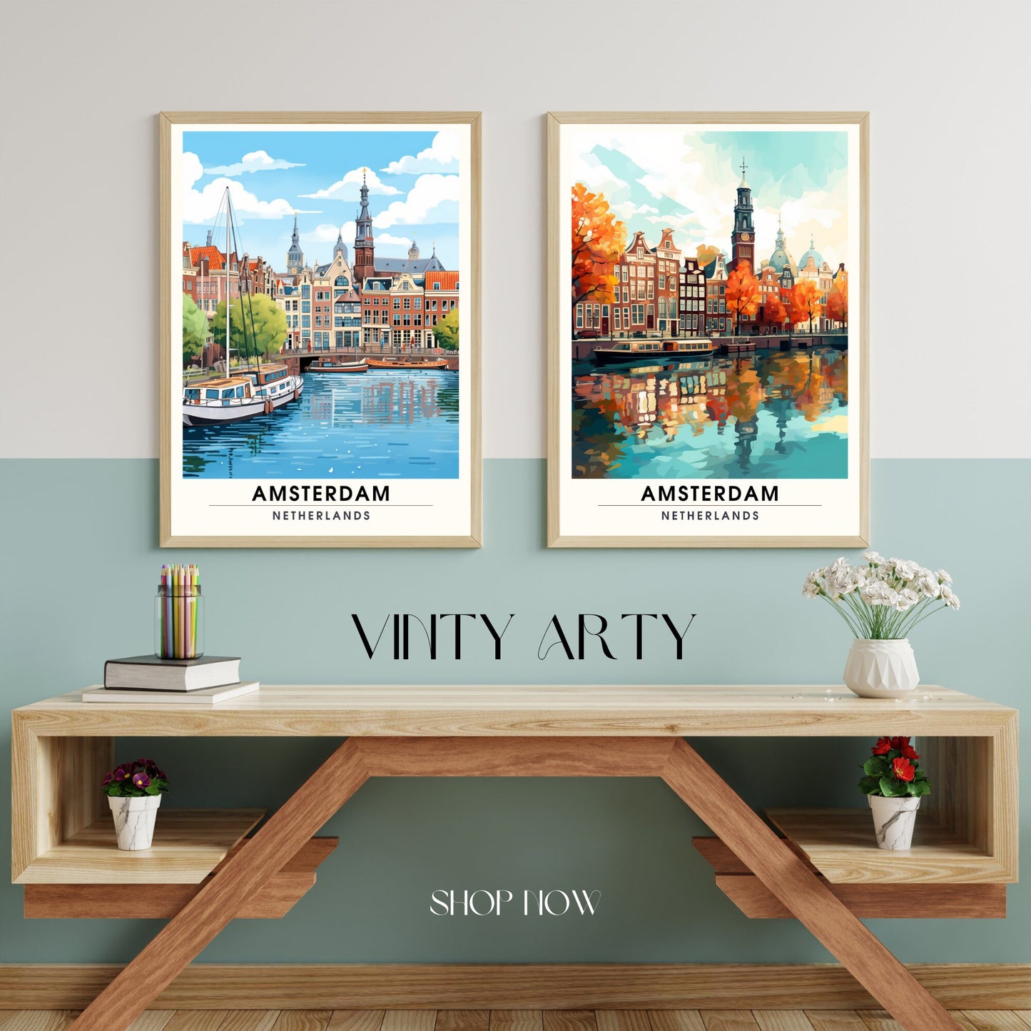 Impression Amsterdam | Impression de voyage Amsterdam | Poster Pays Bas