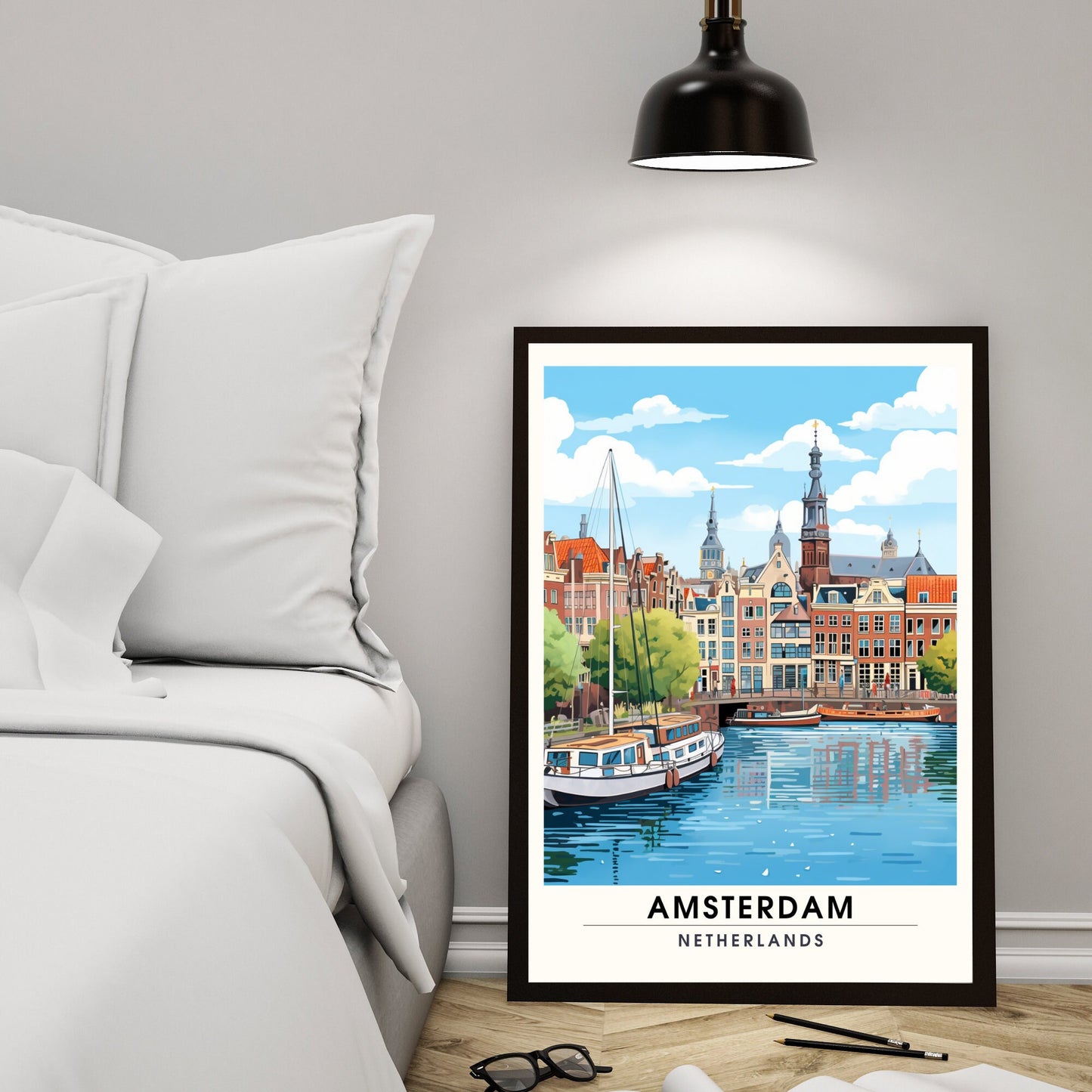 Impression Amsterdam | Impression de voyage Amsterdam | Poster Pays Bas