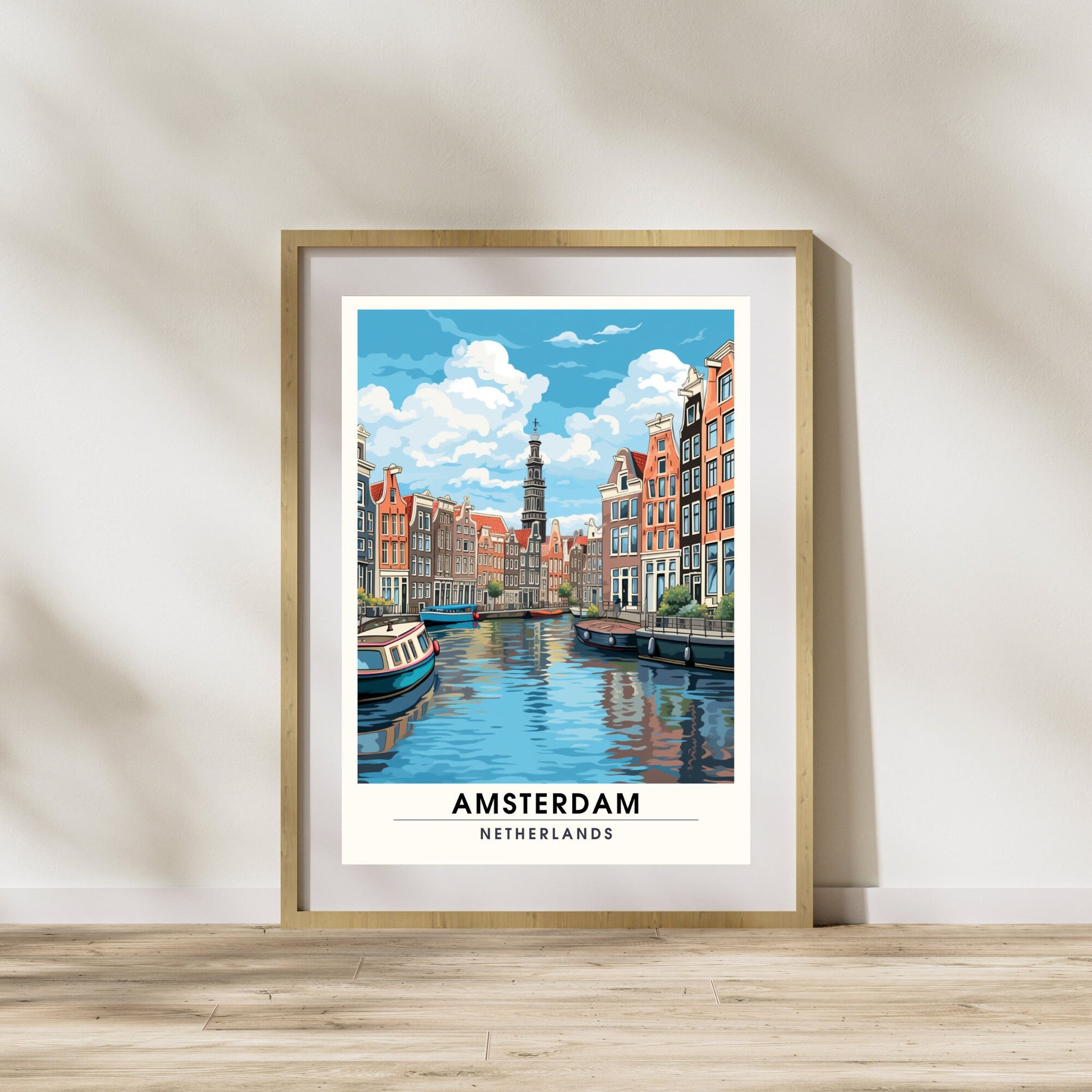 Impression Amsterdam | Poster de voyage Amsterdam | Poster Pays Bas