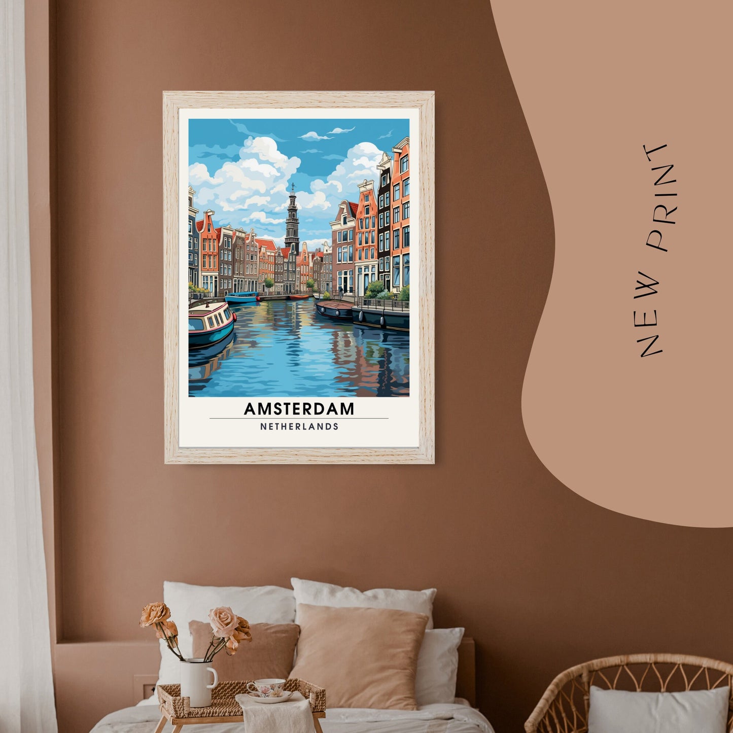 Impression Amsterdam | Poster de voyage Amsterdam | Poster Pays Bas