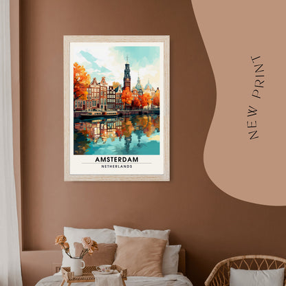 Impression Amsterdam | Poster de voyage Amsterdam | Un automne à Amsterdam