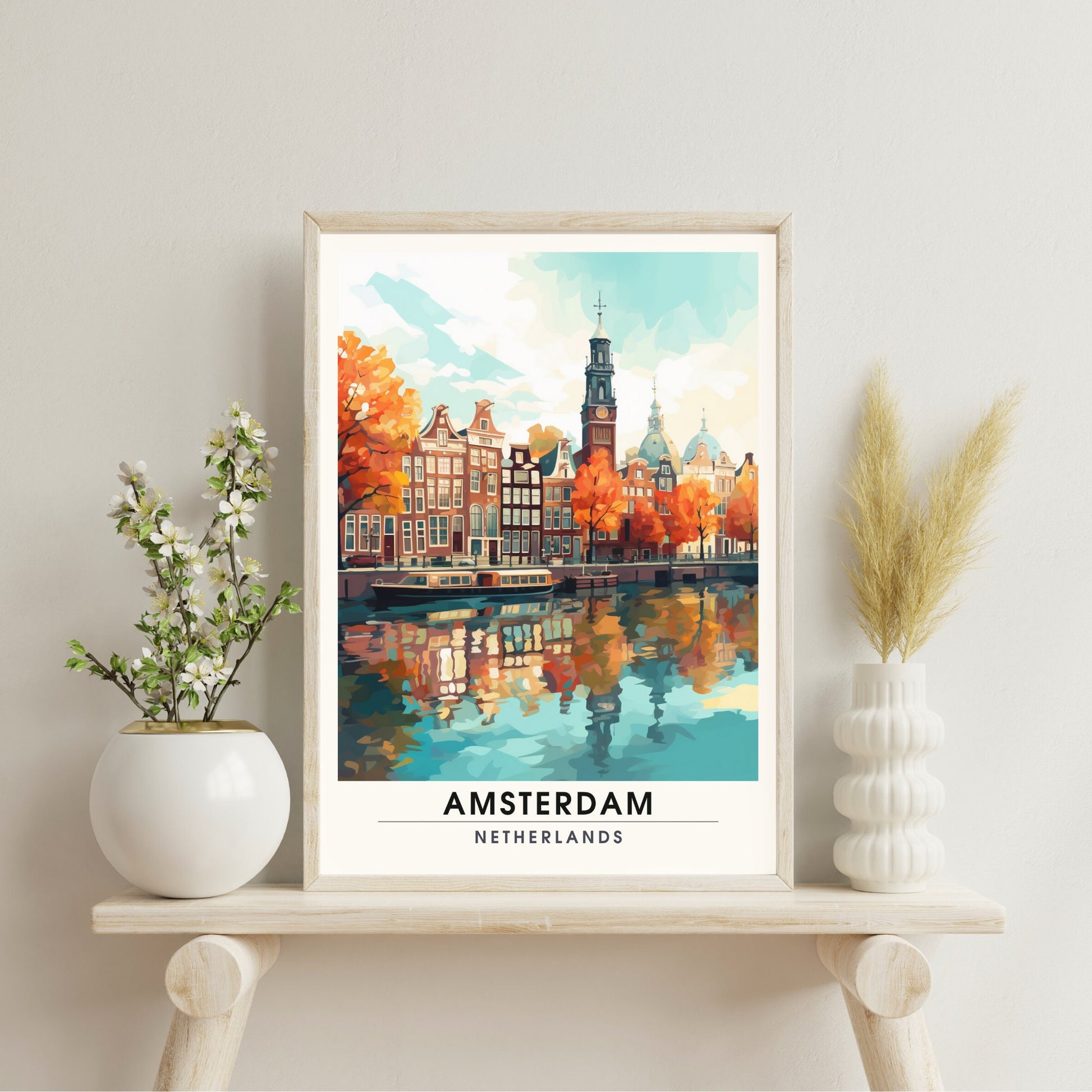 Impression Amsterdam | Poster de voyage Amsterdam | Un automne à Amsterdam