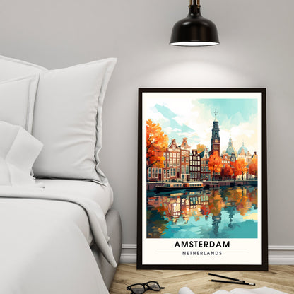 Impression Amsterdam | Poster de voyage Amsterdam | Un automne à Amsterdam