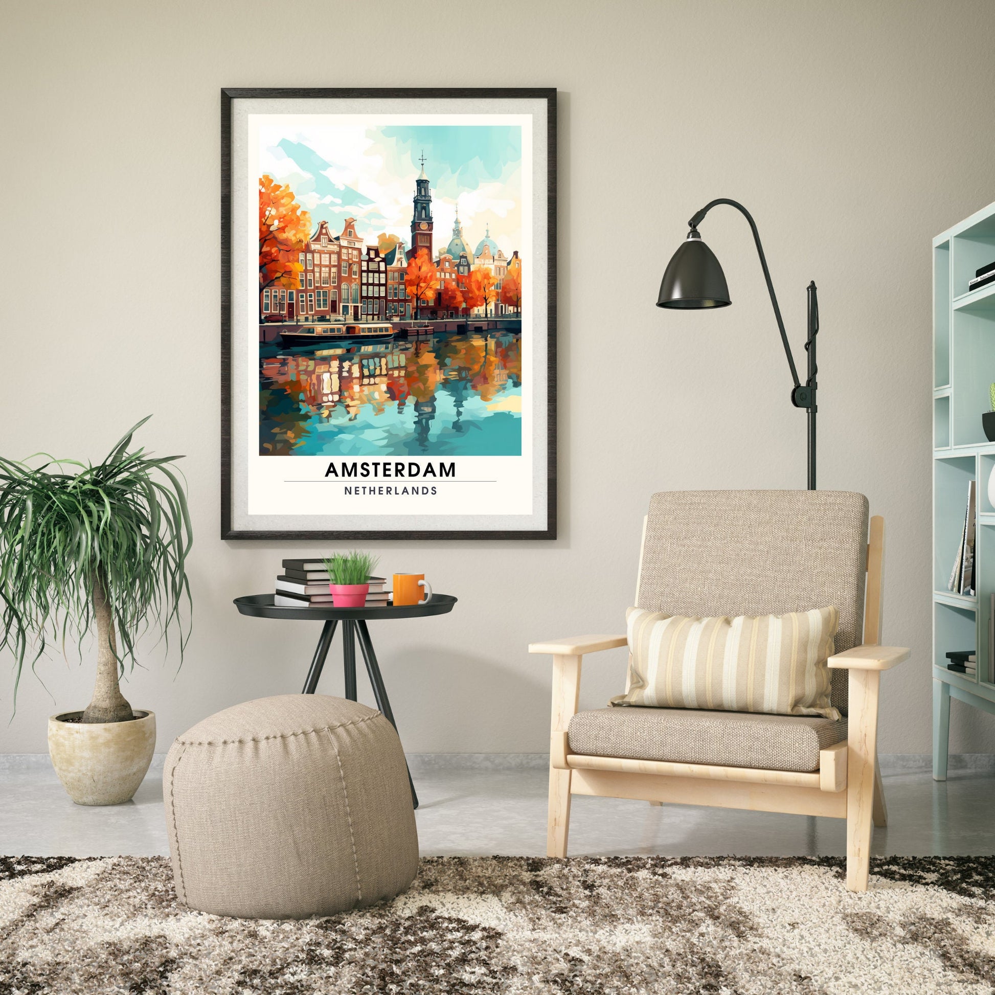 Impression Amsterdam | Poster de voyage Amsterdam | Un automne à Amsterdam