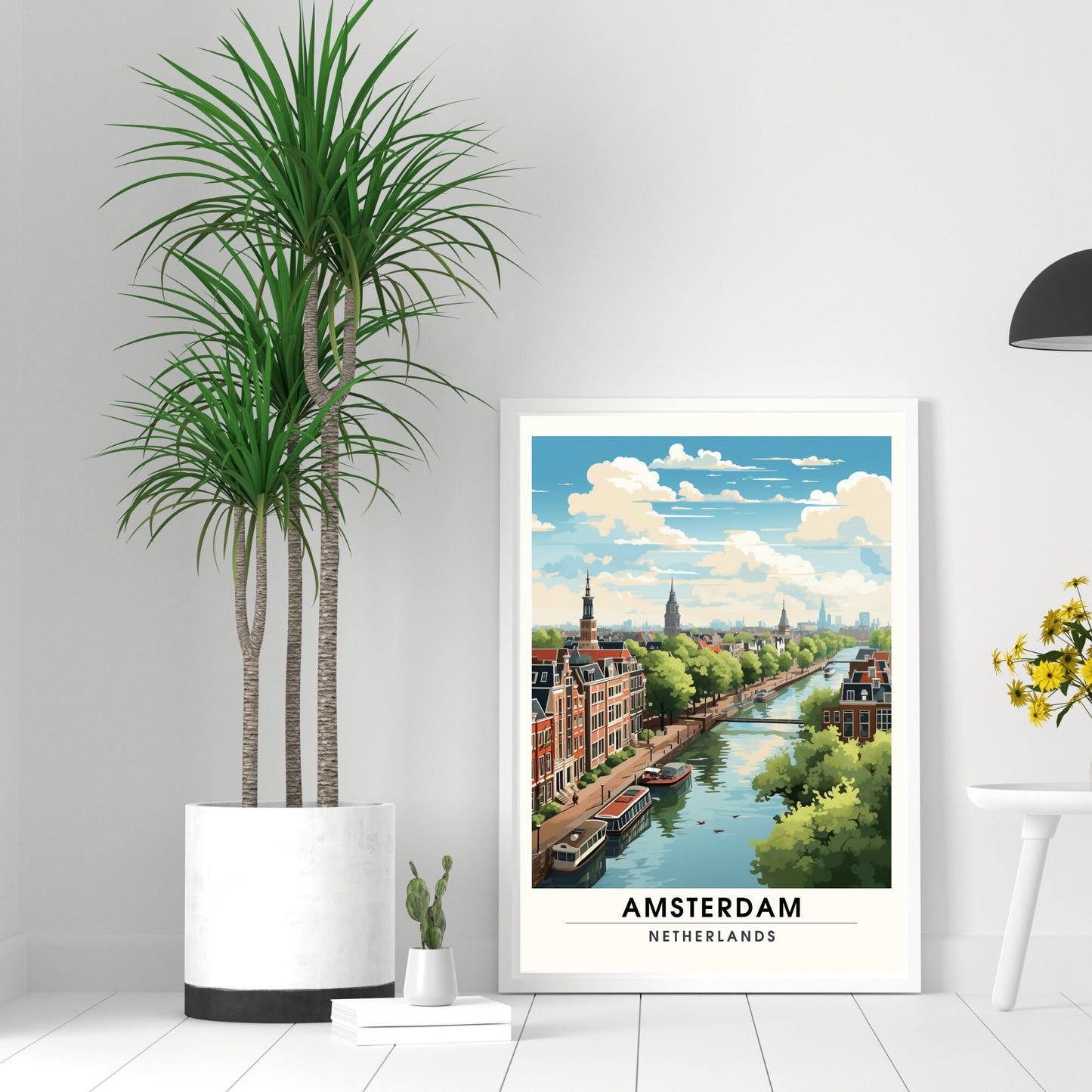 Impression Amsterdam | Poster de voyage Amsterdam | Amsterdam vue de ciel