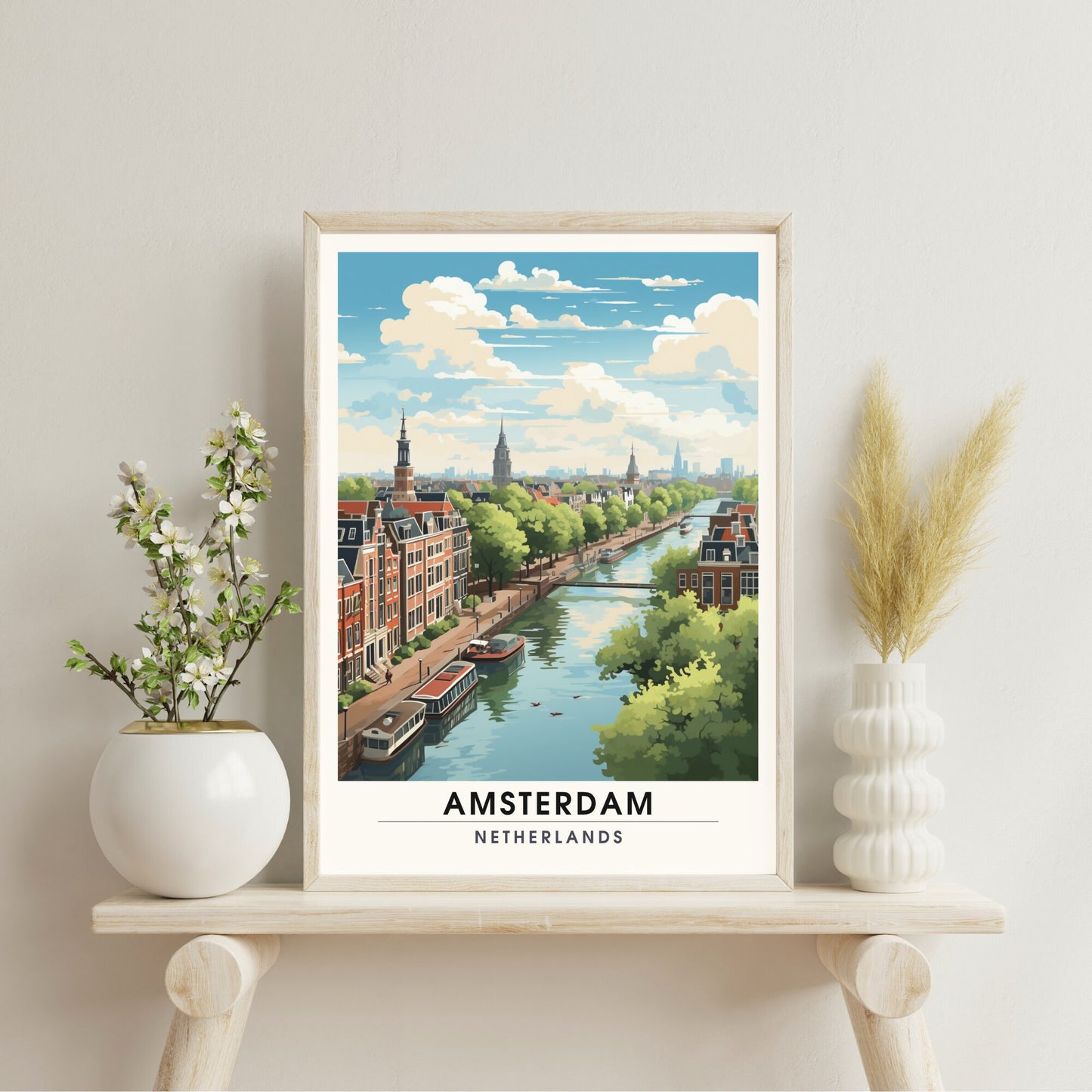 Impression Amsterdam | Poster de voyage Amsterdam | Amsterdam vue de ciel