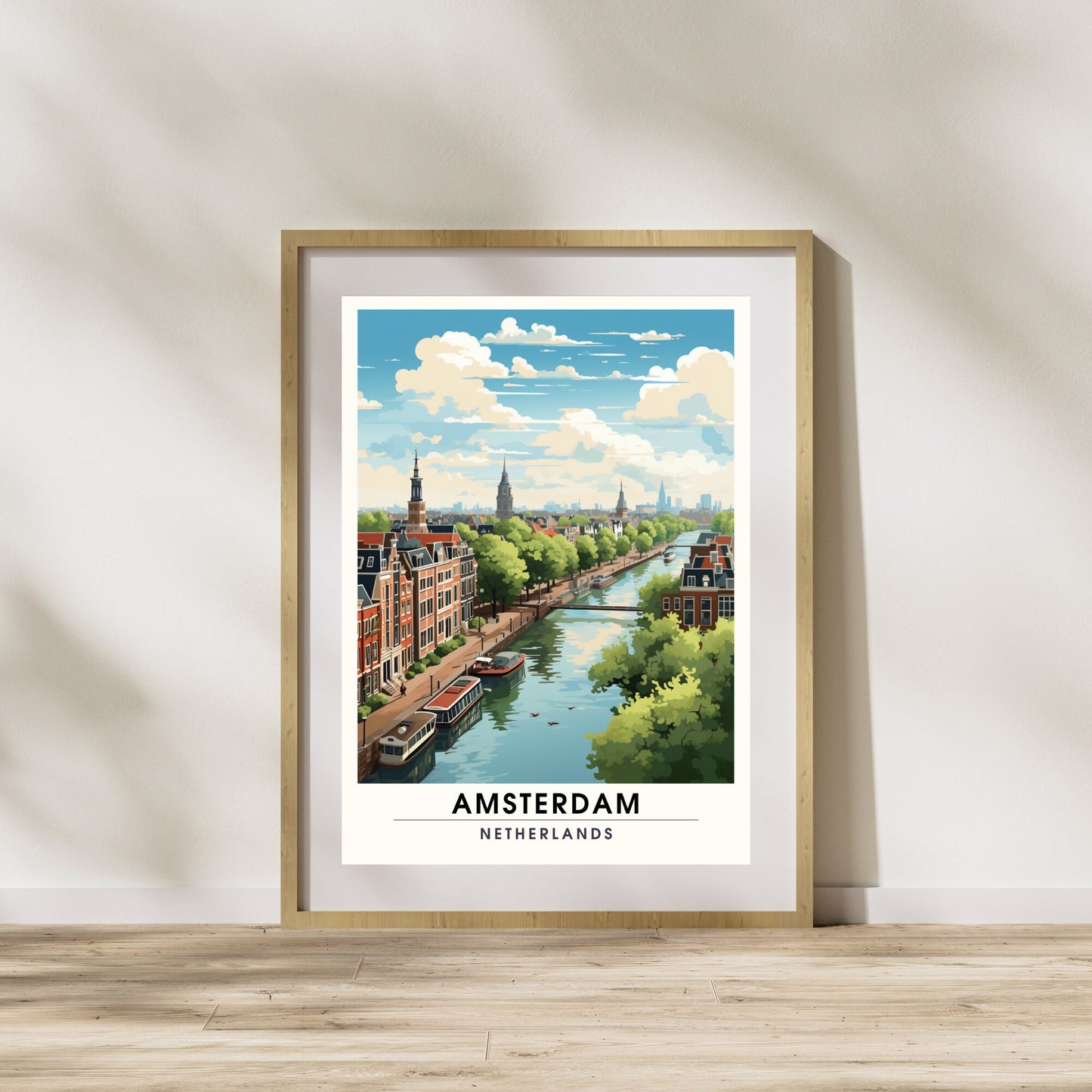 Impression Amsterdam | Poster de voyage Amsterdam | Amsterdam vue de ciel