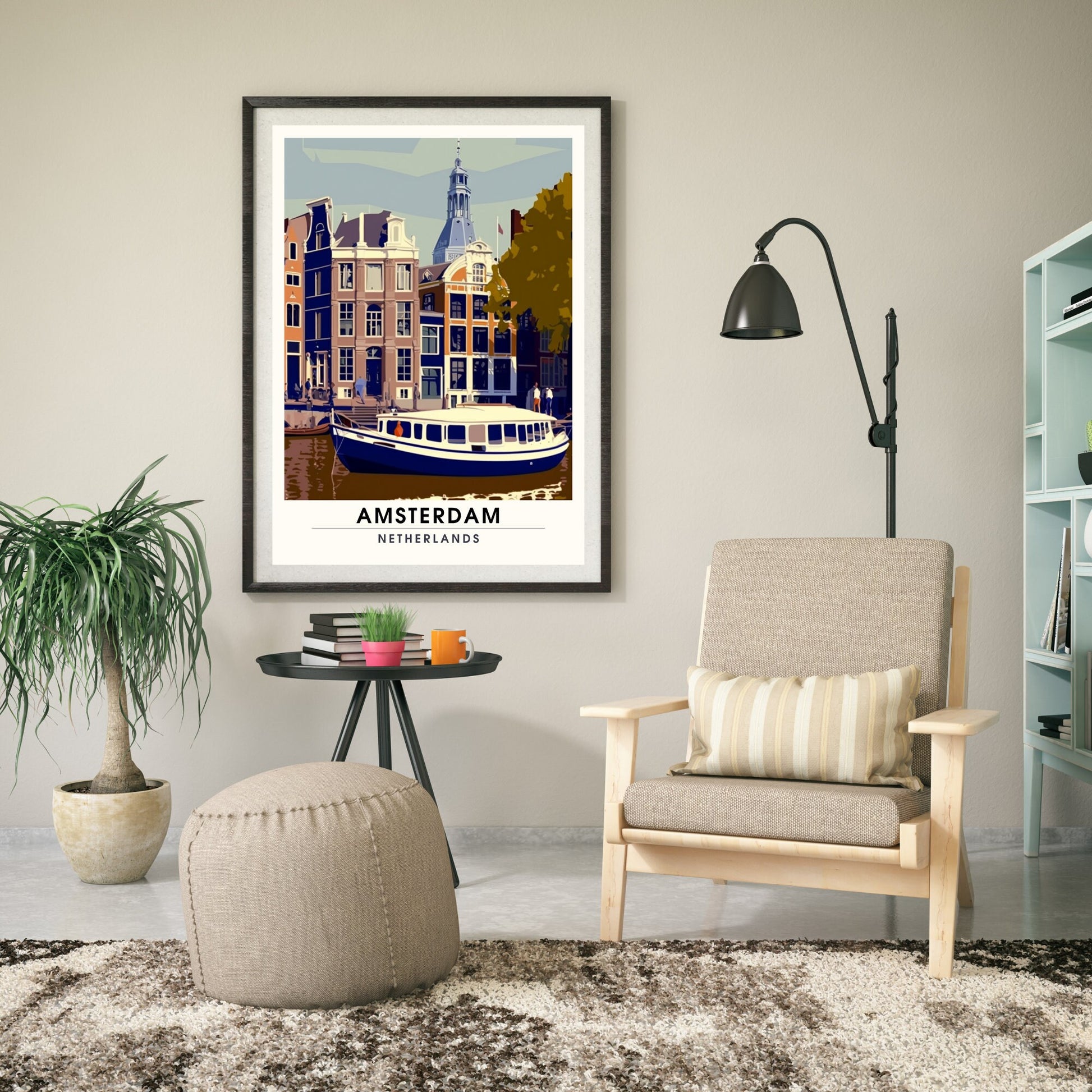 Impression Amsterdam | Poster de voyage Amsterdam | Vintage Amsterdam