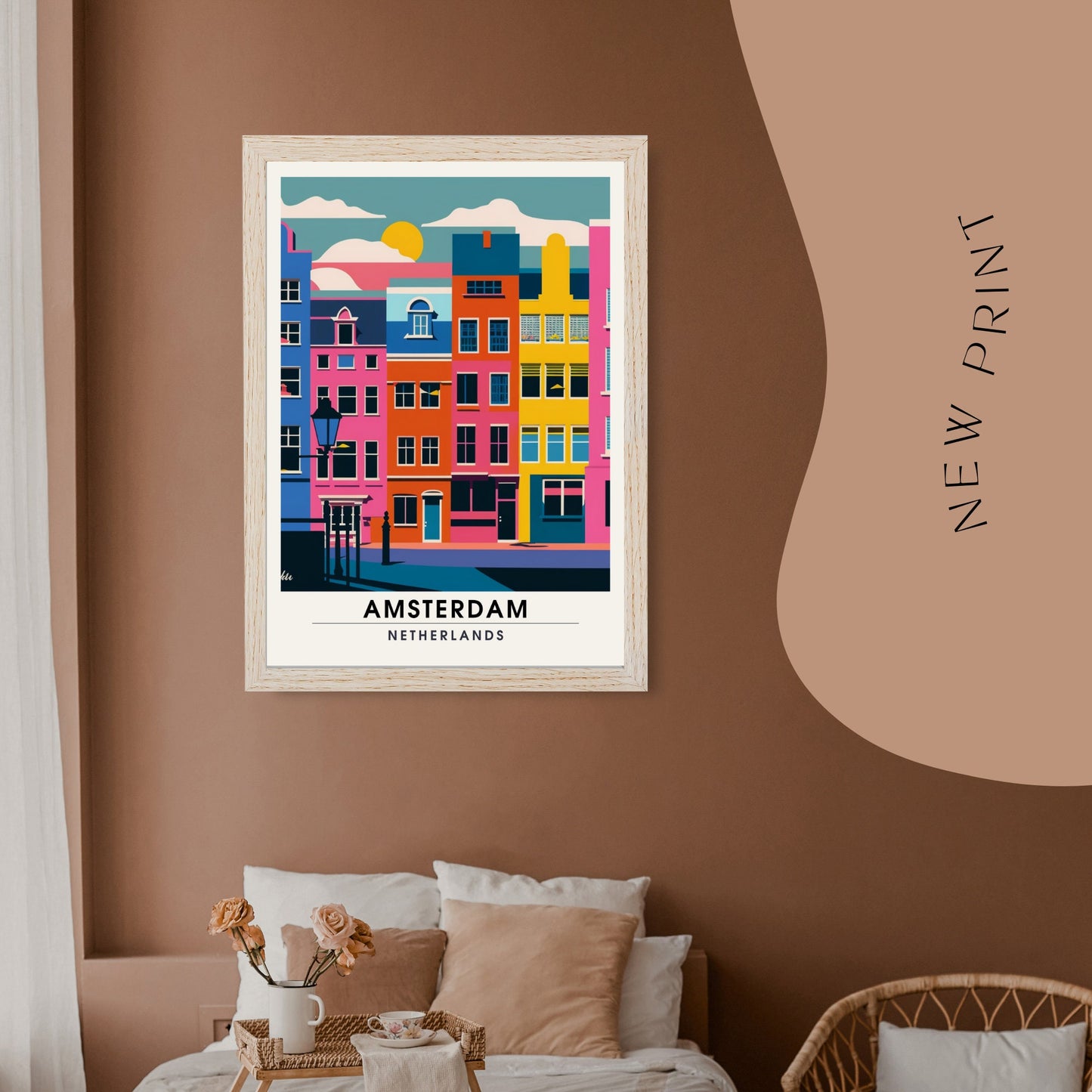 Impression Amsterdam | Poster de voyage Amsterdam | Amsterdam tout en couleurs